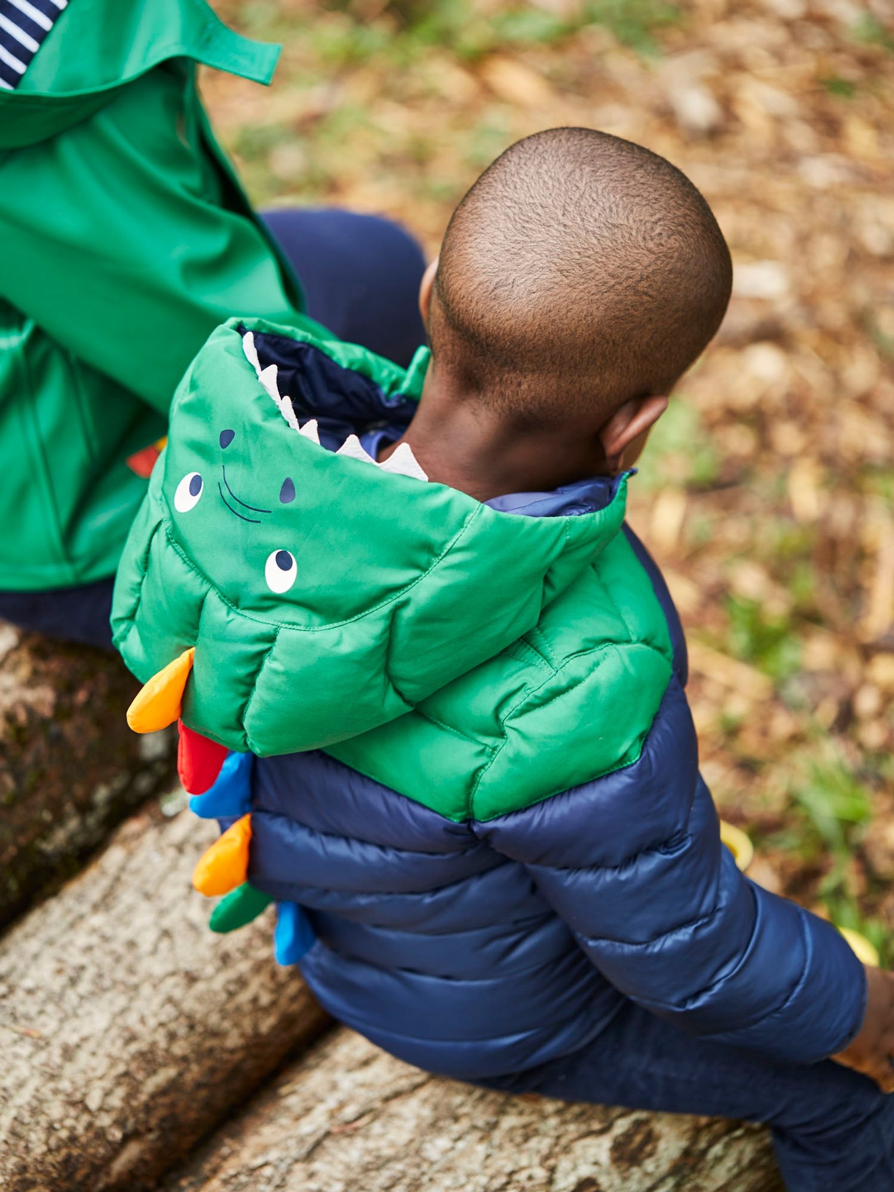 Navy Green Dino Puffer Jacket - Image 3 of 7