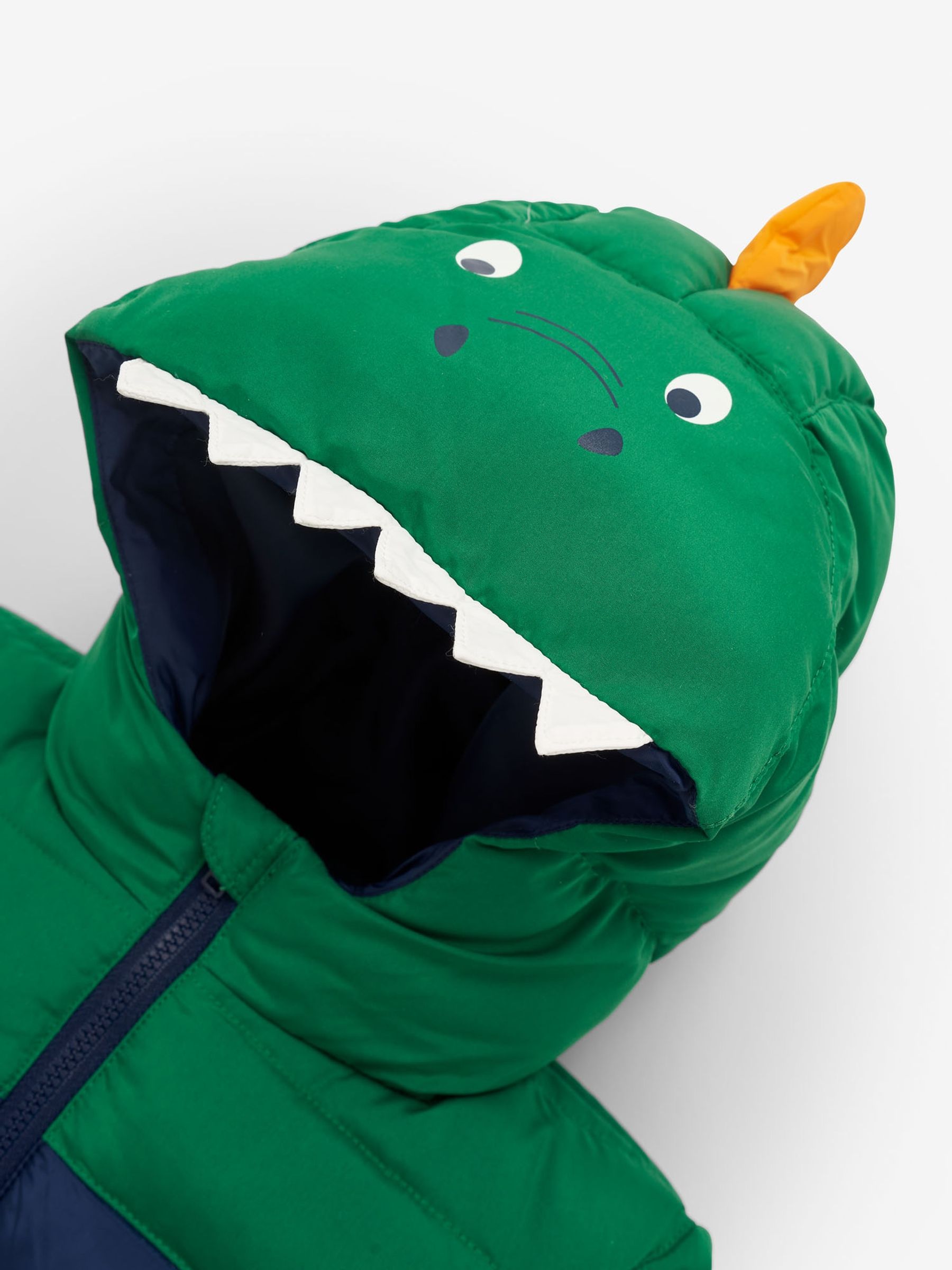 Navy Green Dino Puffer Jacket - Image 6 of 7