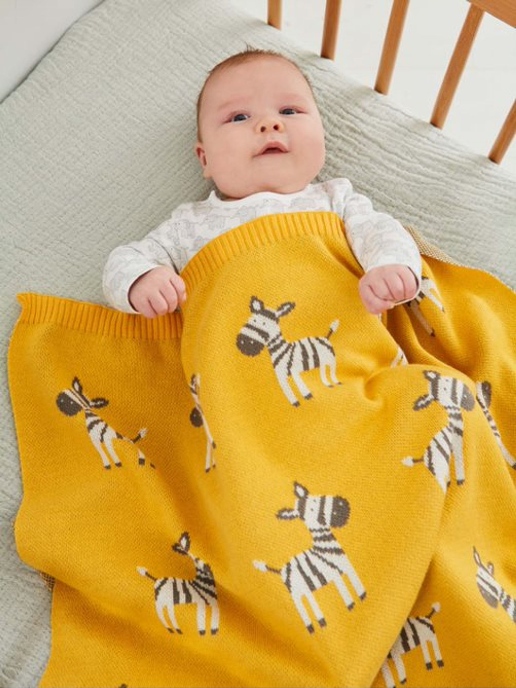 Mustard Zebra Knitted Shawl - Image 6 of 7