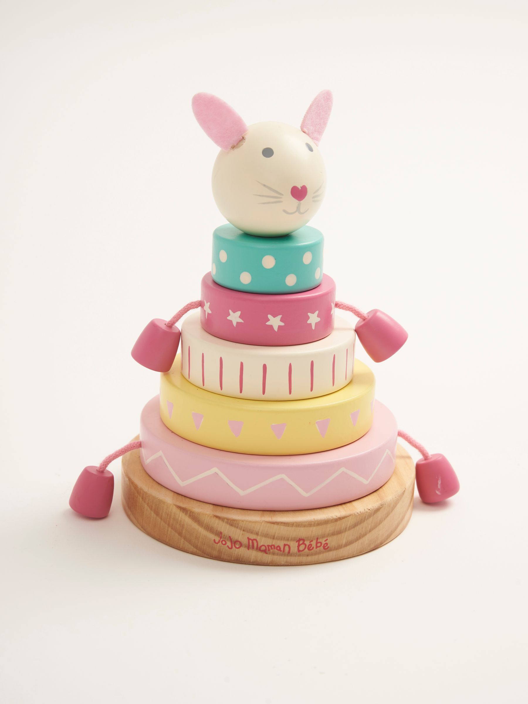 Pink Bunny Wooden Stacker - Image 1 of 3