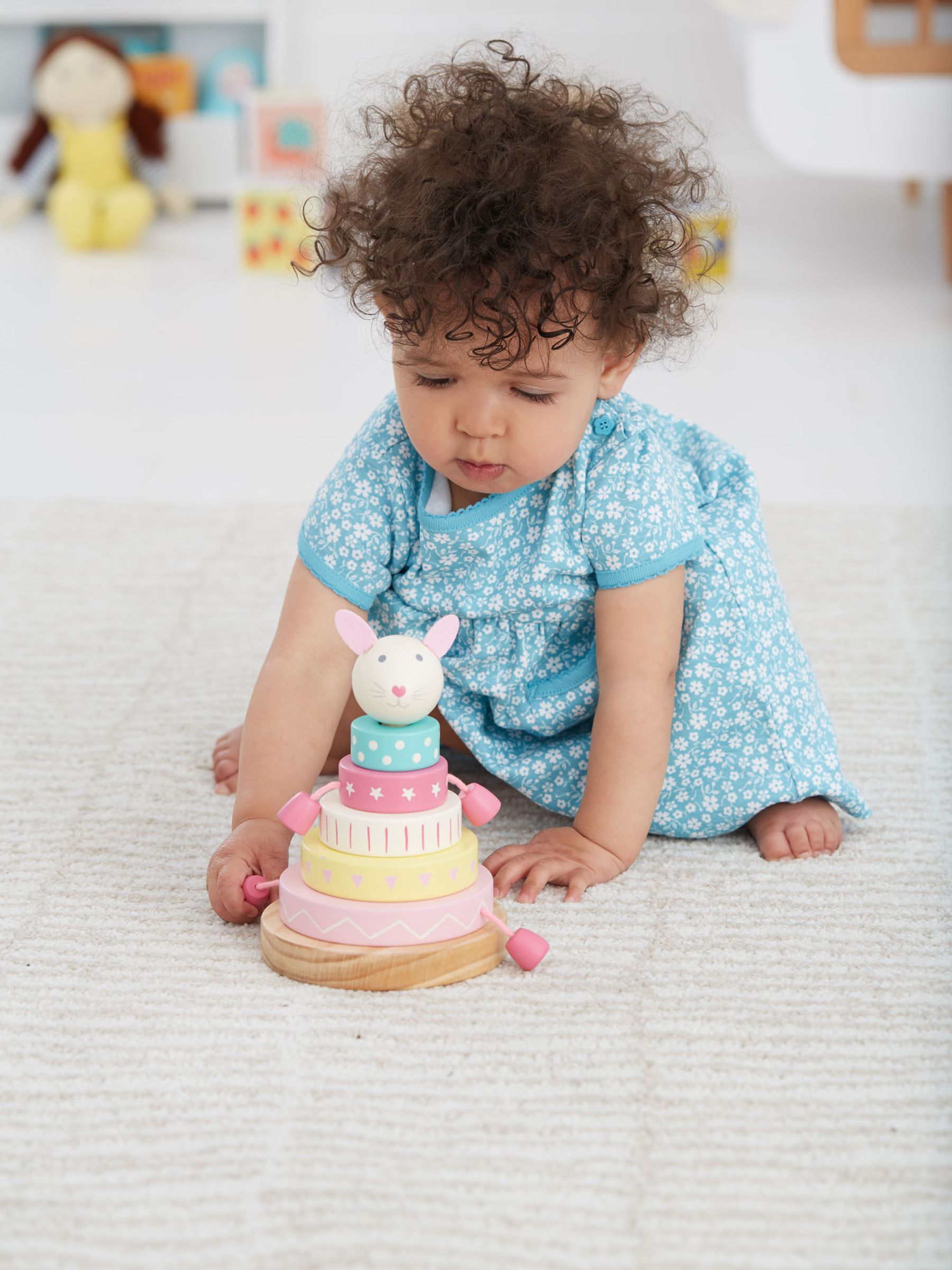 Pink Bunny Wooden Stacker - Image 2 of 3