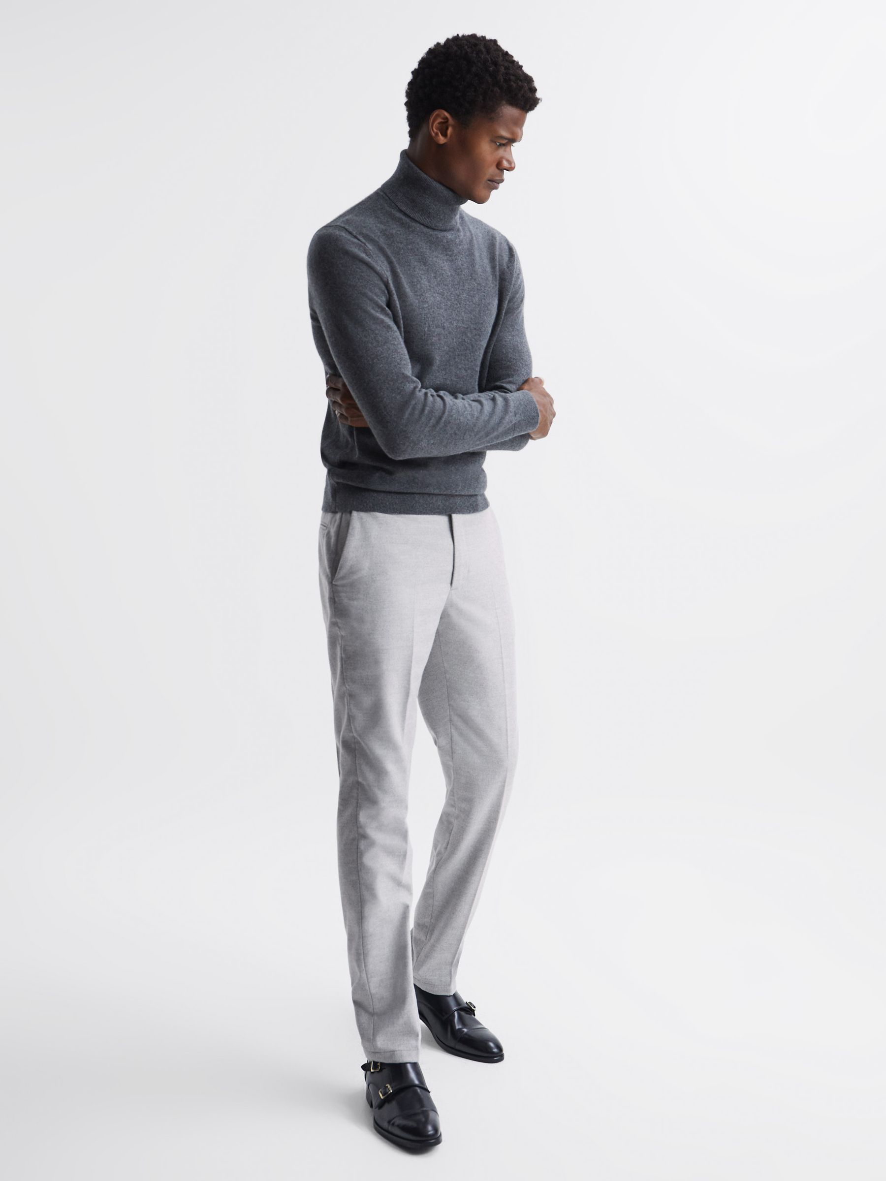 Slim Fit Chinos in Soft Grey - Image 3 of 6