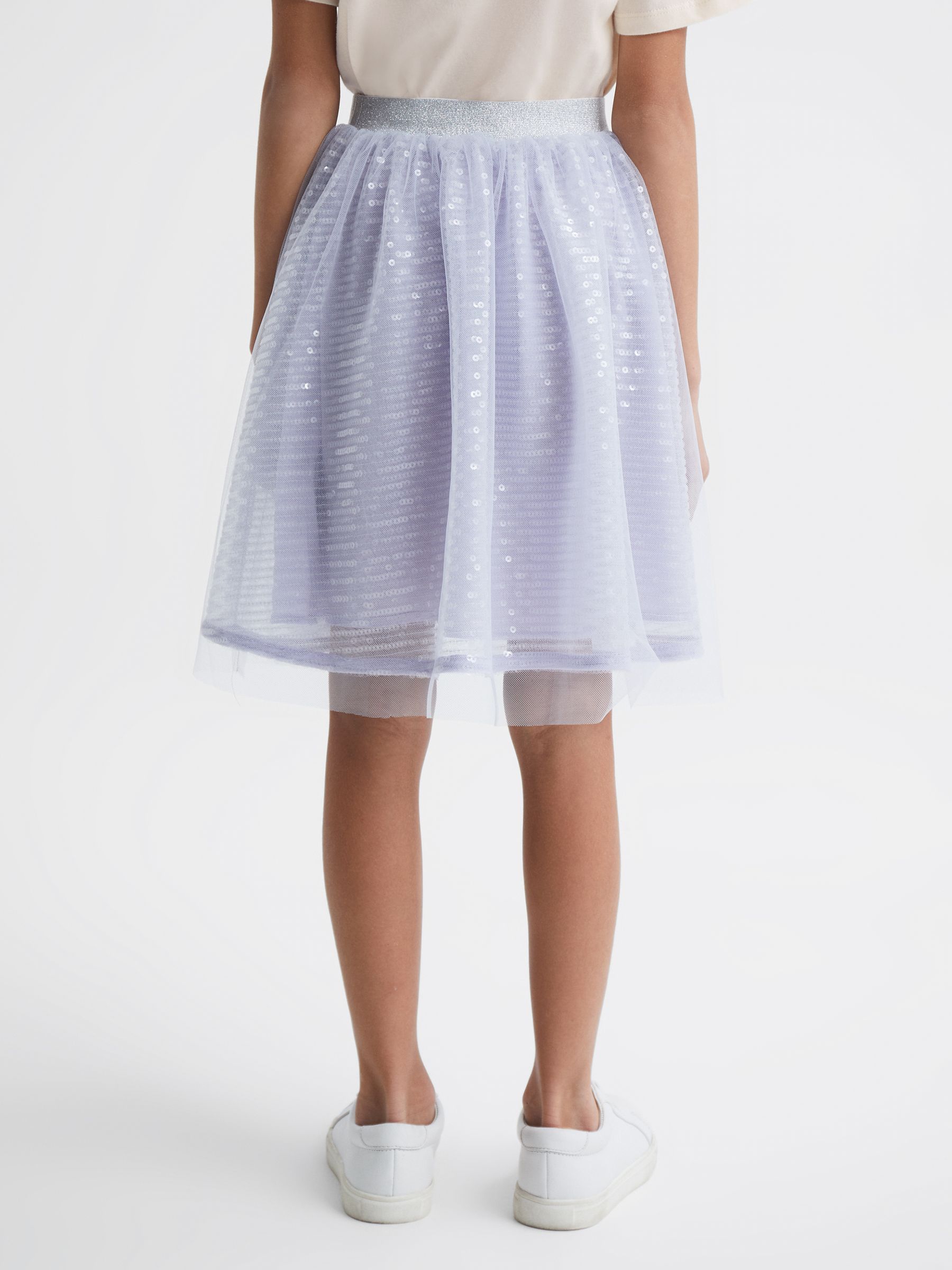4-9 yrs Sequin Midi Skirt in Lilac - Image 5 of 6