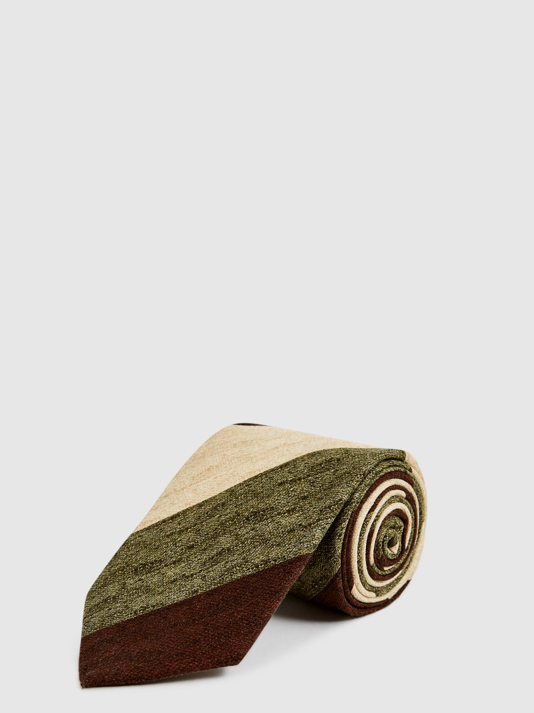 Club Print Silk Tie in Green - Image 1 of 5