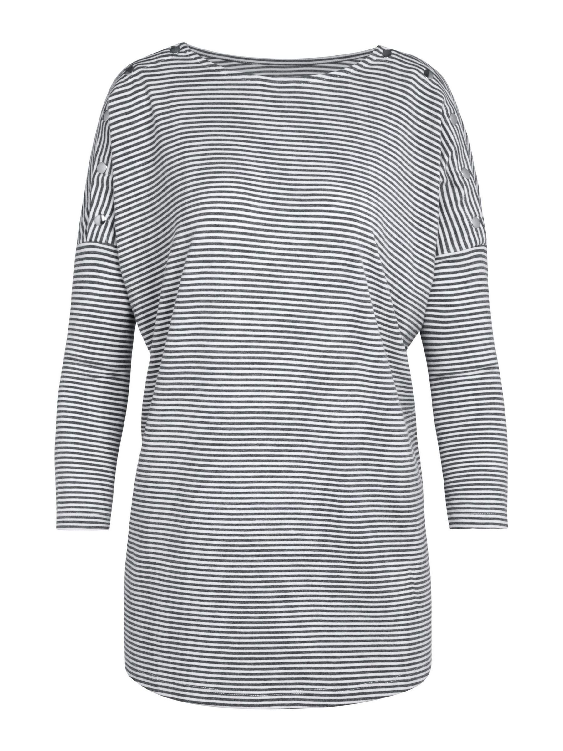 Marl Grey Shoulder Opening Maternity & Nursing Top - Image 4 of 4