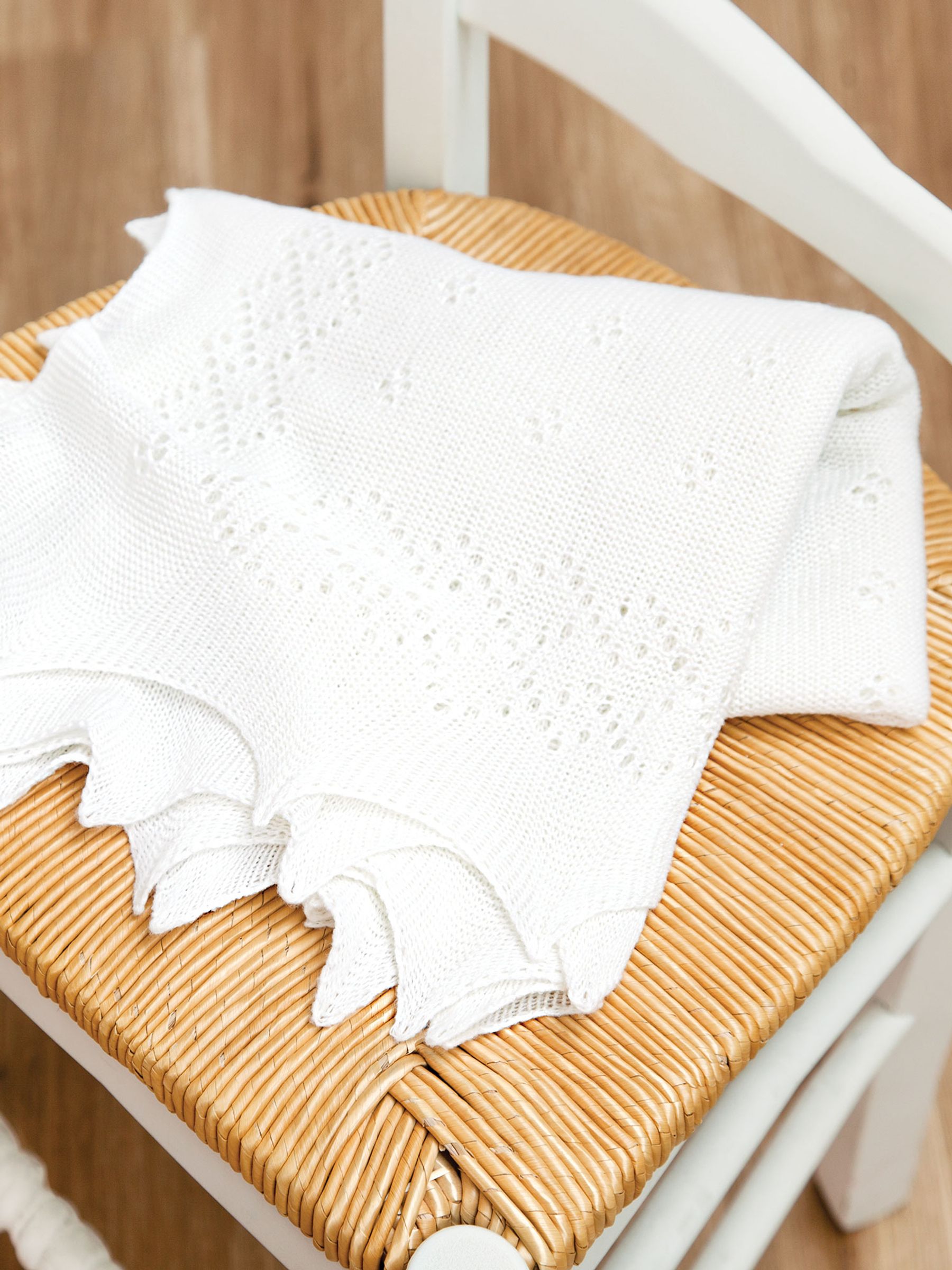 Traditional Newborn Shawl in White - Image 1 of 5