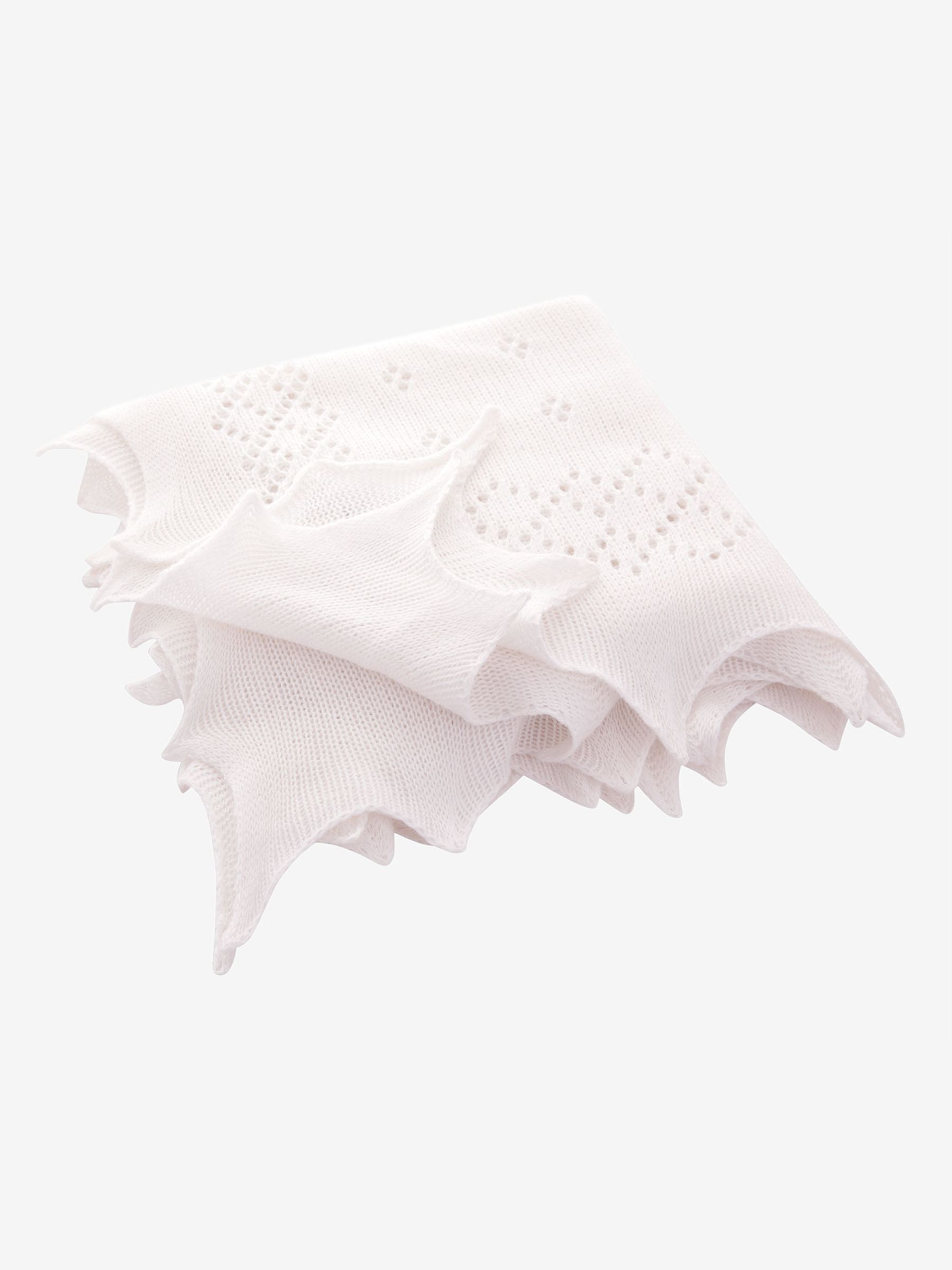 Traditional Newborn Shawl in White - Image 3 of 5