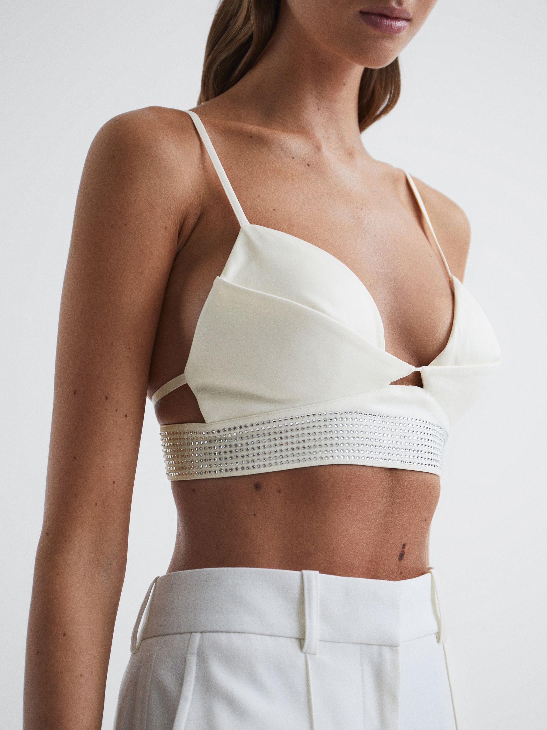 Embellished Bra Top in White - Image 4 of 6