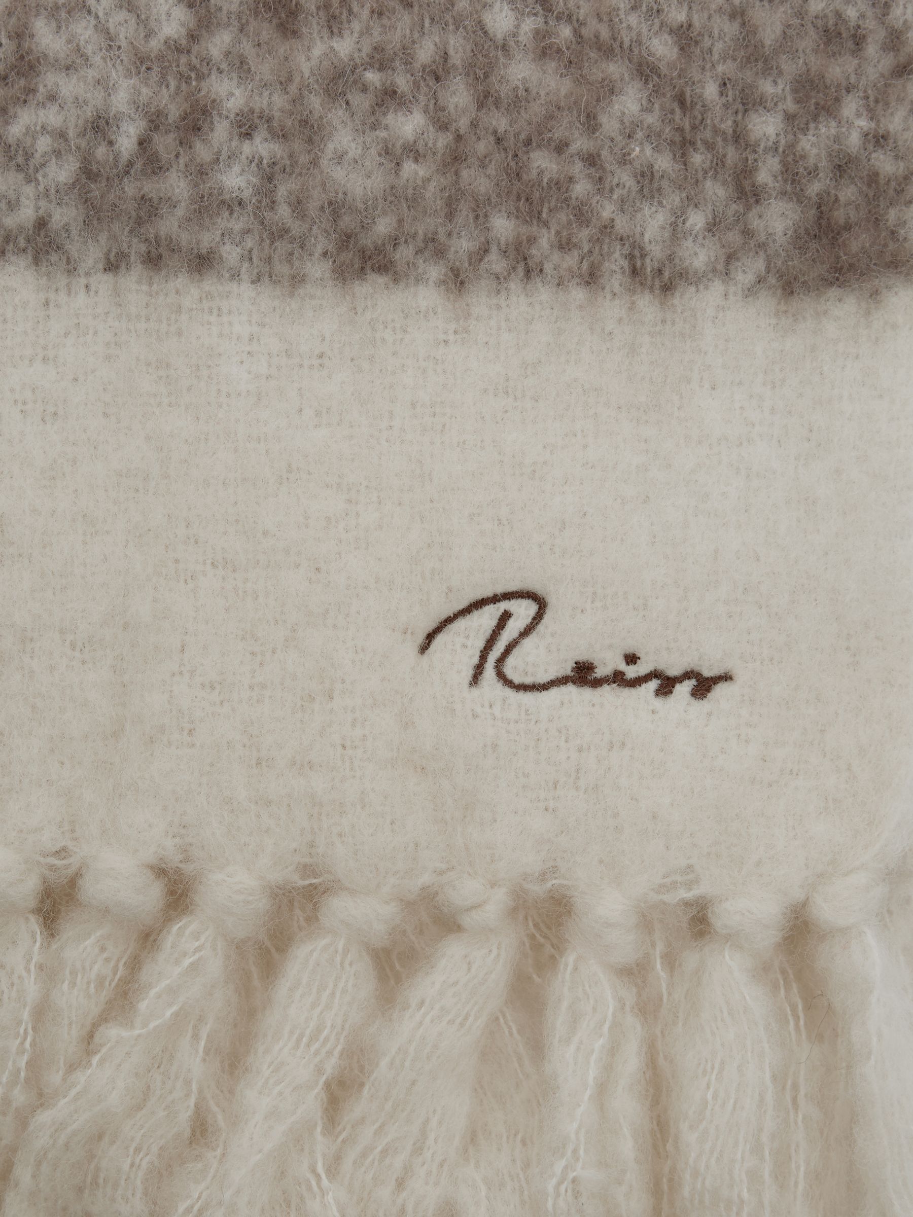 Oversized Check Wool Blend Scarf in Sage - Image 3 of 3