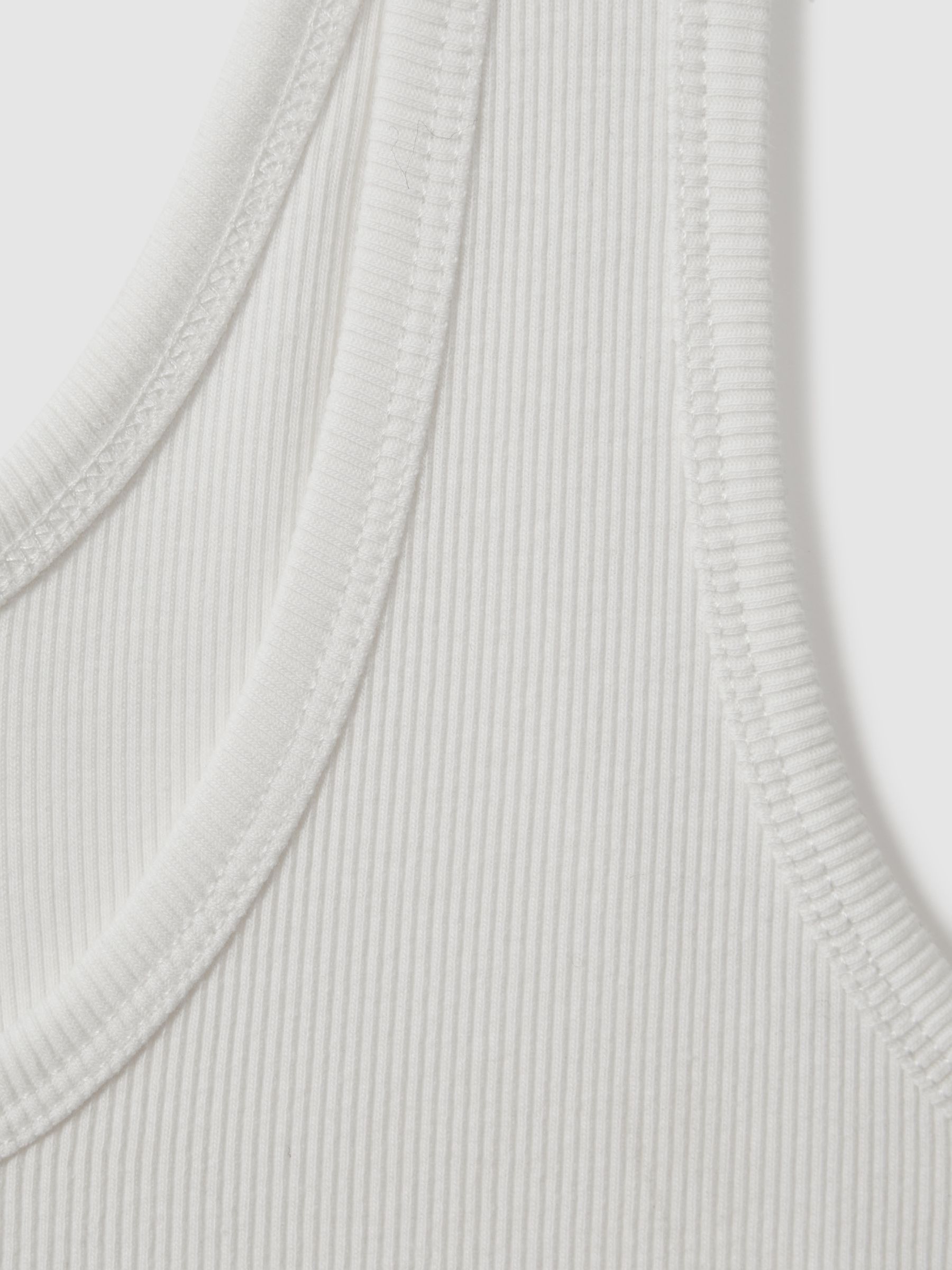 Scoop Neck Jersey Vest Top in White - Image 6 of 6