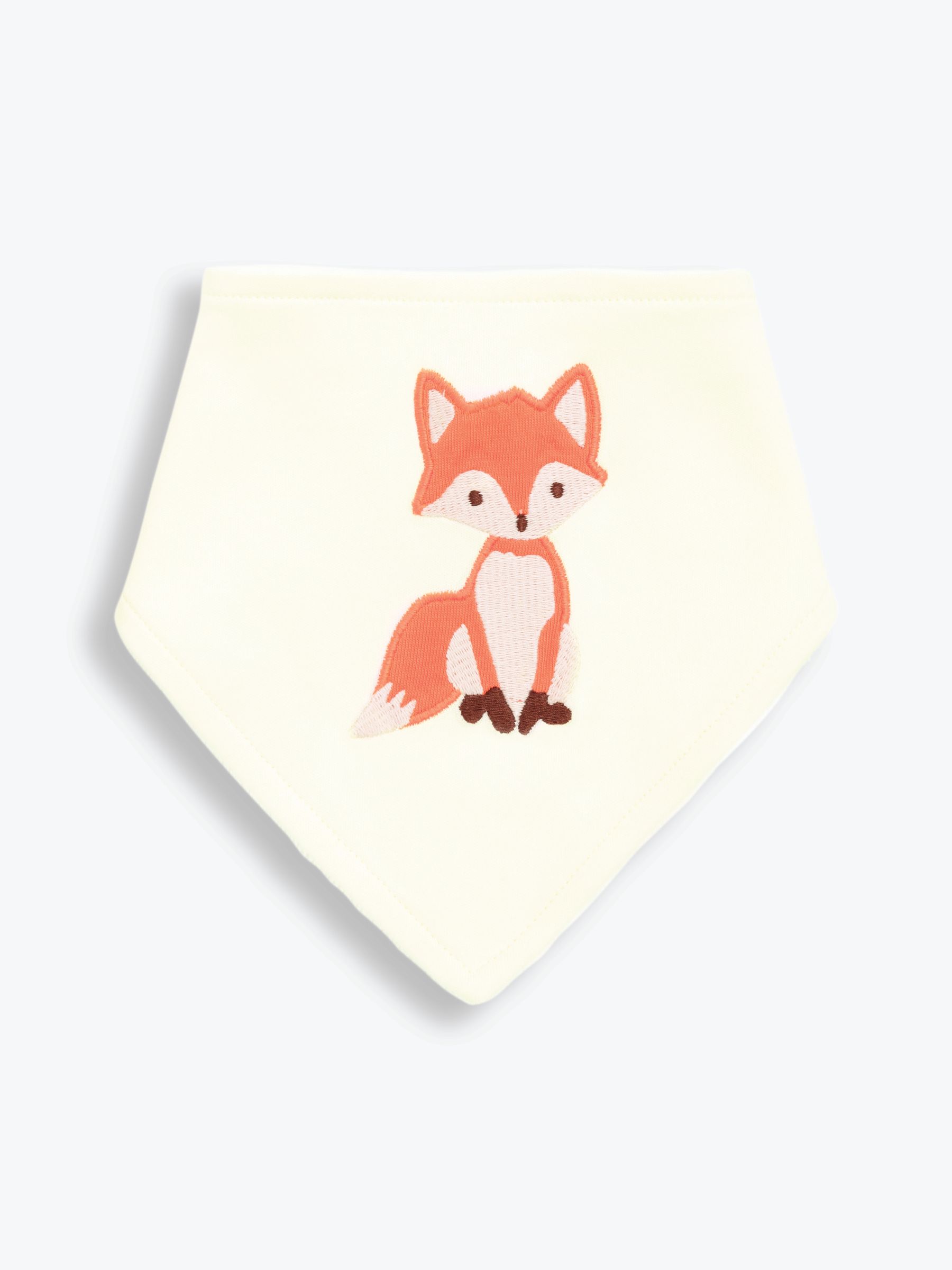 Ecru 3-Pack Fox Dribble Bibs - Image 3 of 4