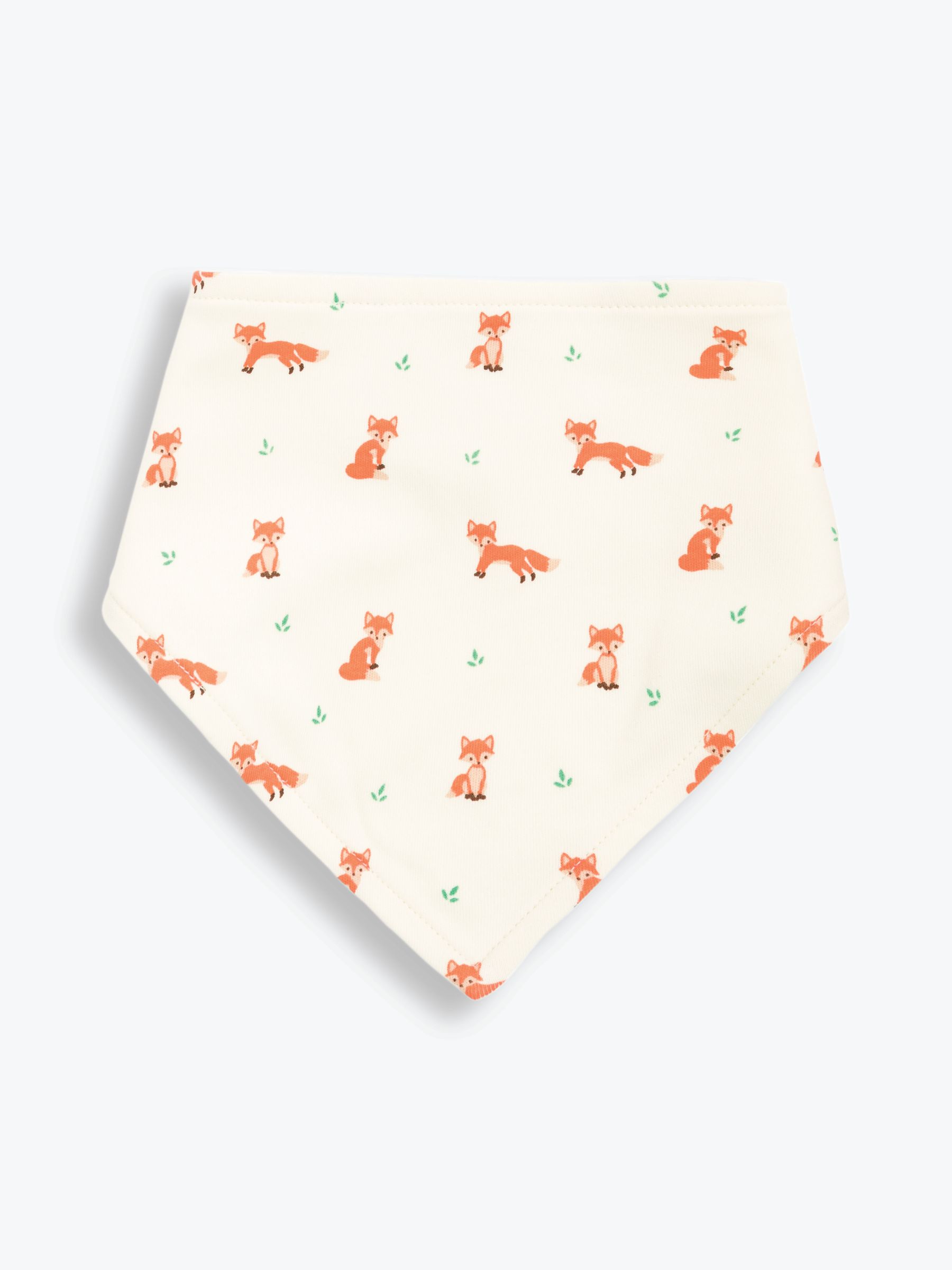 Ecru 3-Pack Fox Dribble Bibs - Image 4 of 4