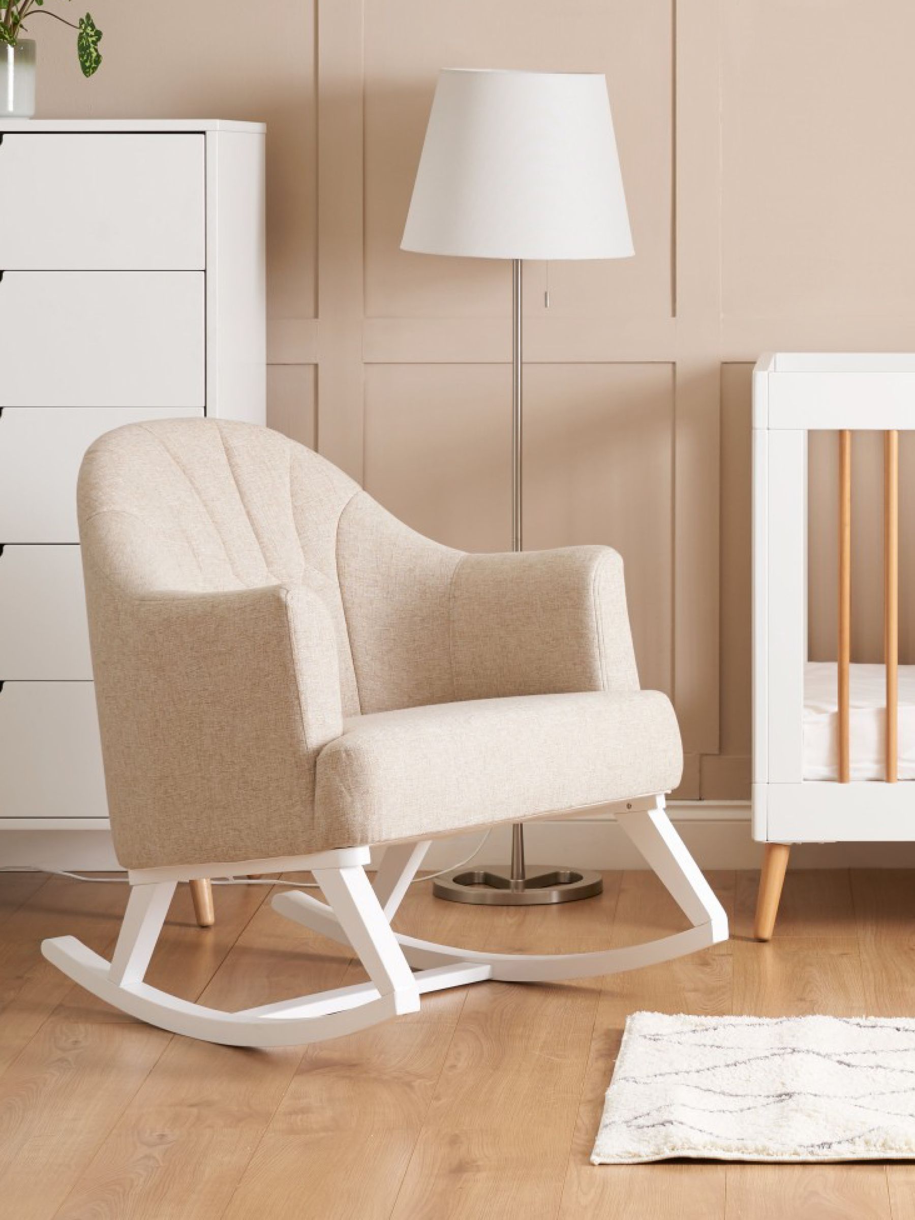 Obaby Oatmeal Round Back Rocking Nursing Chair - Image 1 of 4