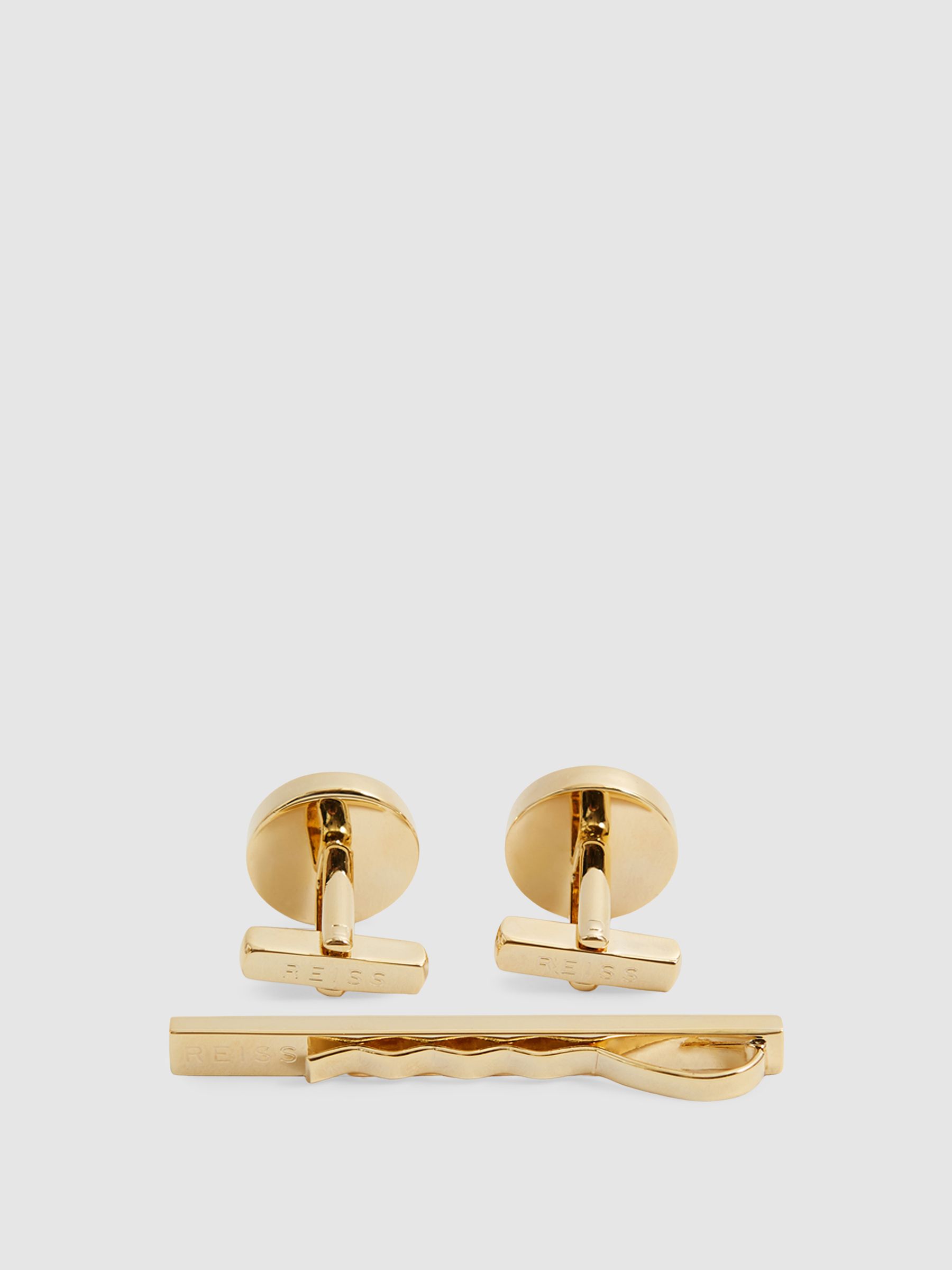 Cufflink And Tie Bar Set in Gold - Image 3 of 4