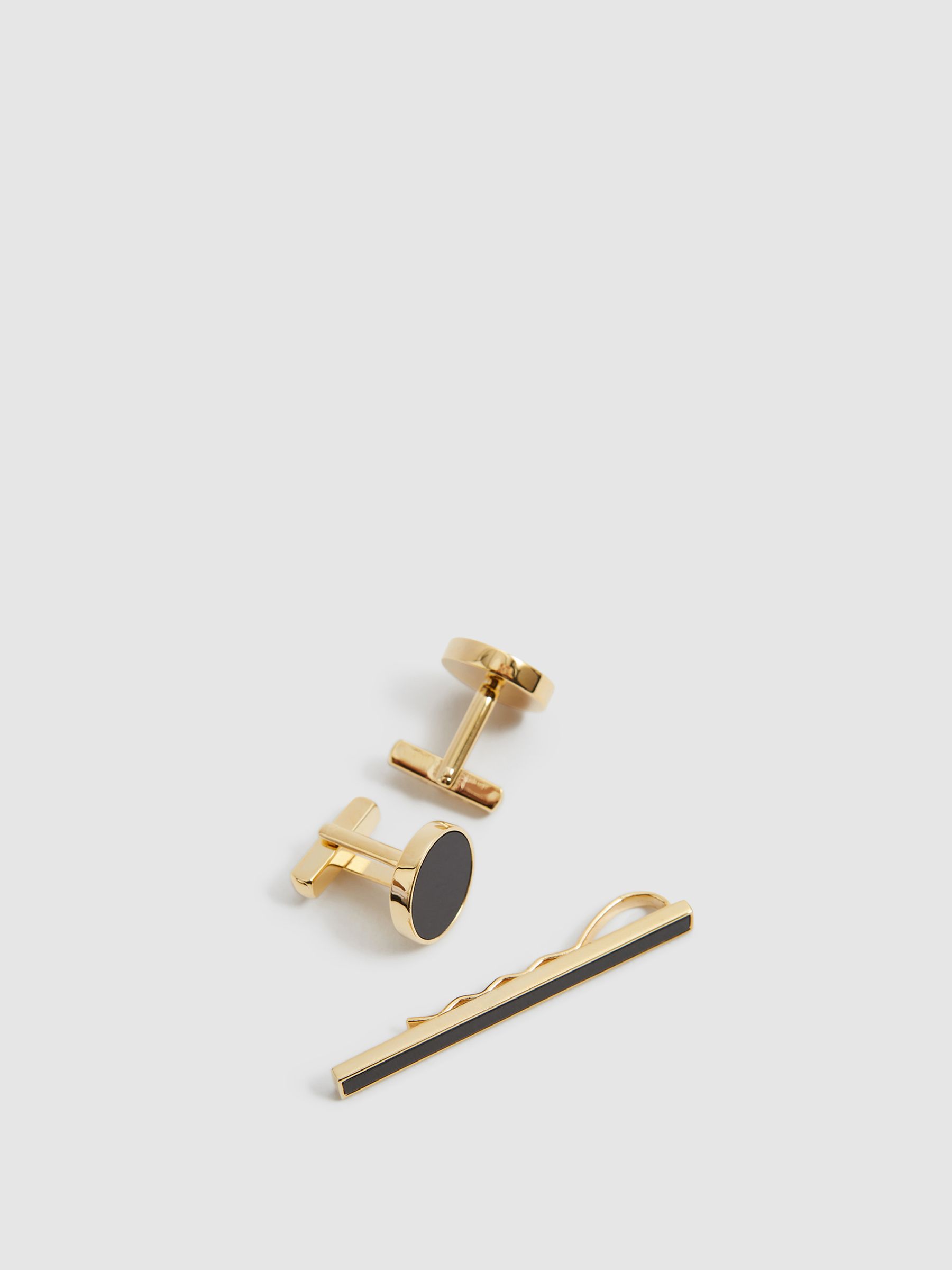 Cufflink And Tie Bar Set in Gold - Image 4 of 4