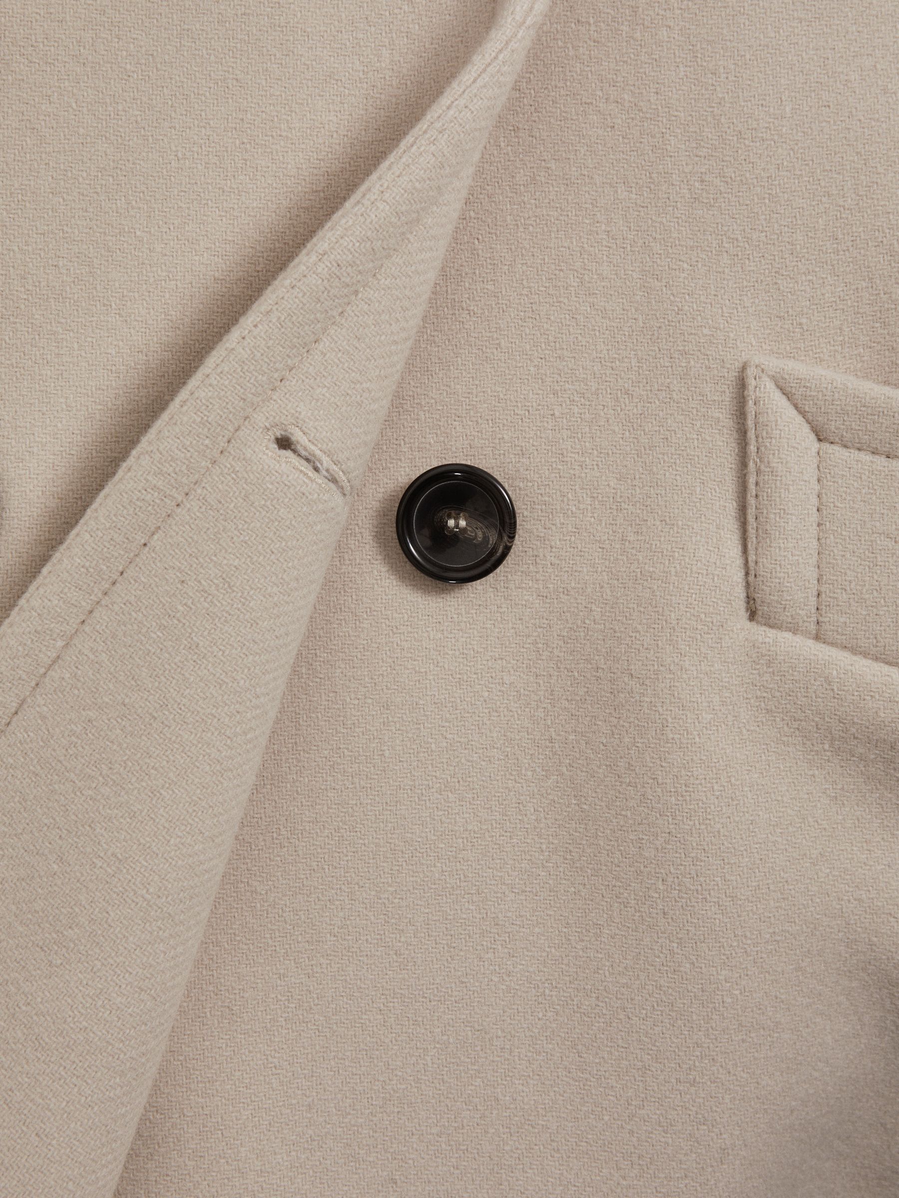 Wool Blend Double Breasted Coat in Stone - Image 7 of 7