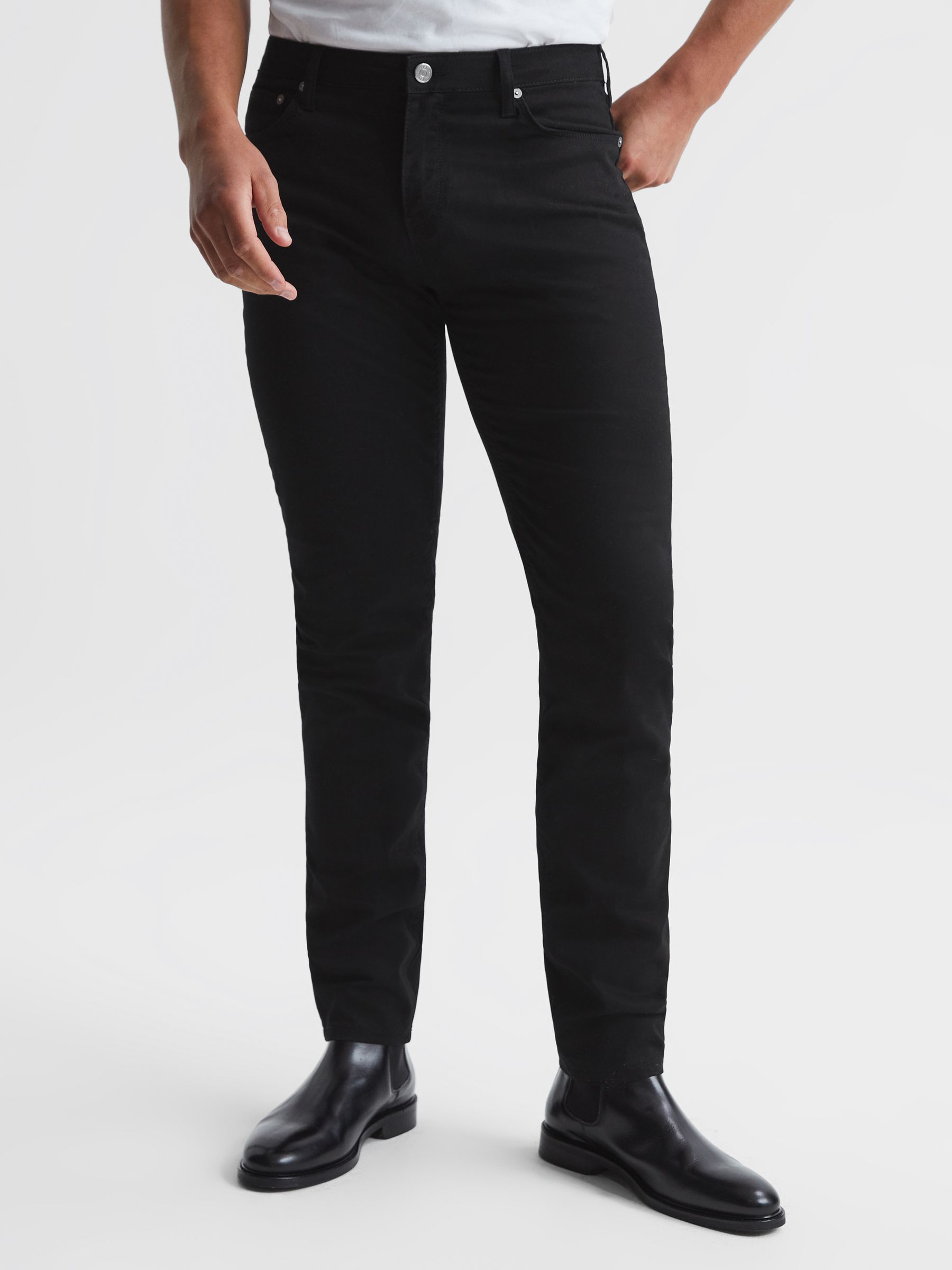 Five Pocket Slim Fit Trousers in Black - Image 1 of 6
