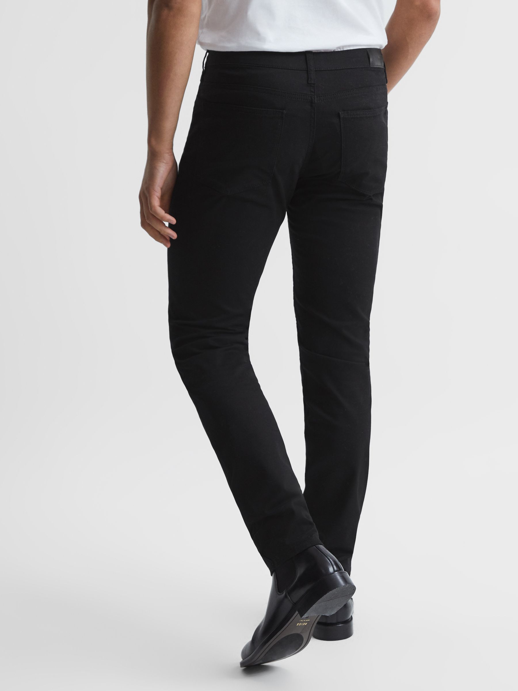 Five Pocket Slim Fit Trousers in Black - Image 5 of 6