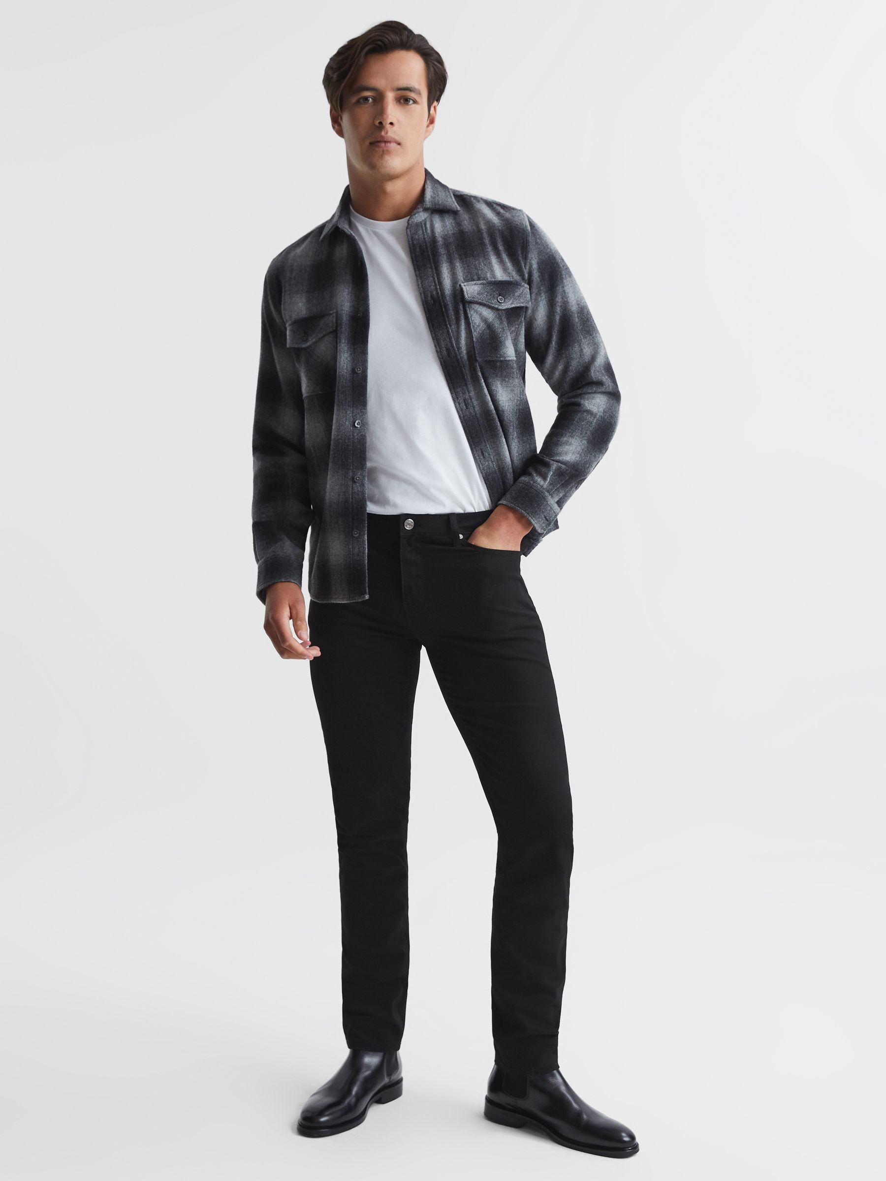 Five Pocket Slim Fit Trousers in Black - Image 6 of 6