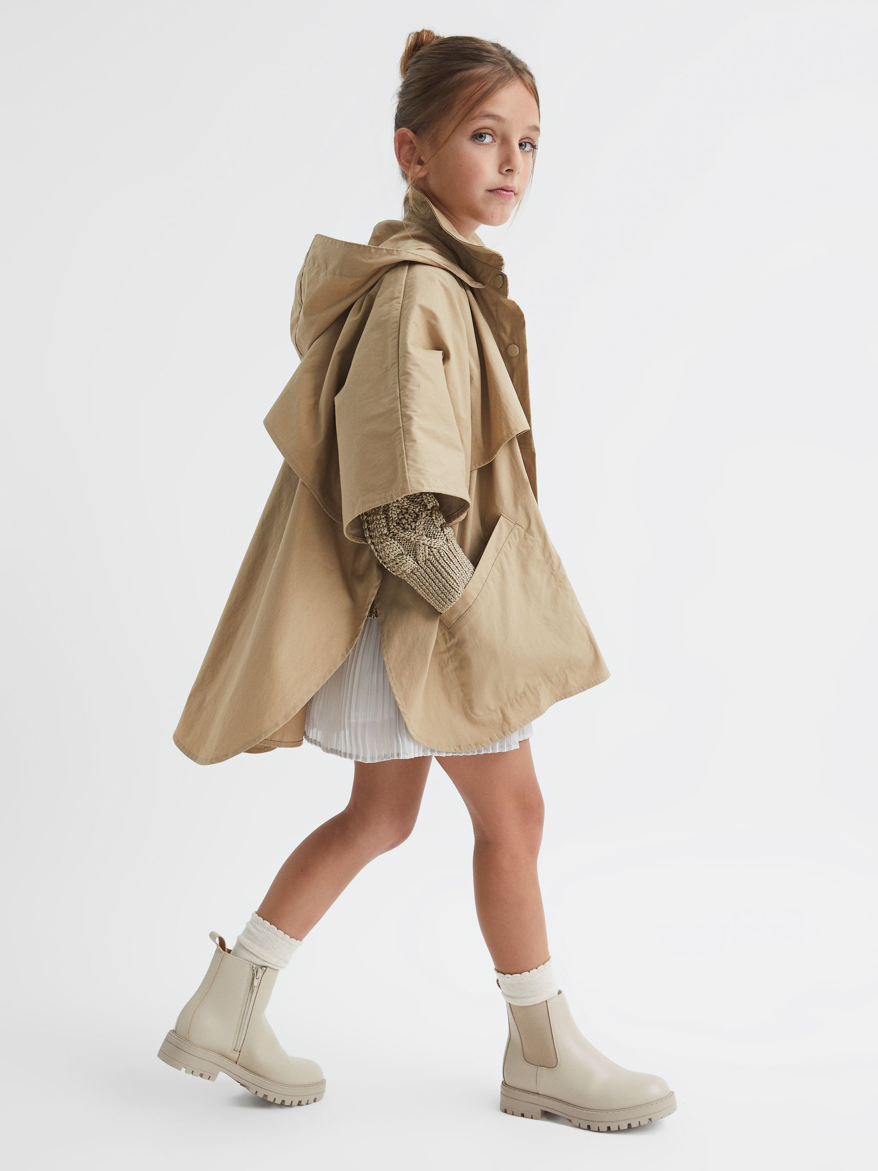 Leather Chelsea Boots in Nude - Image 4 of 7