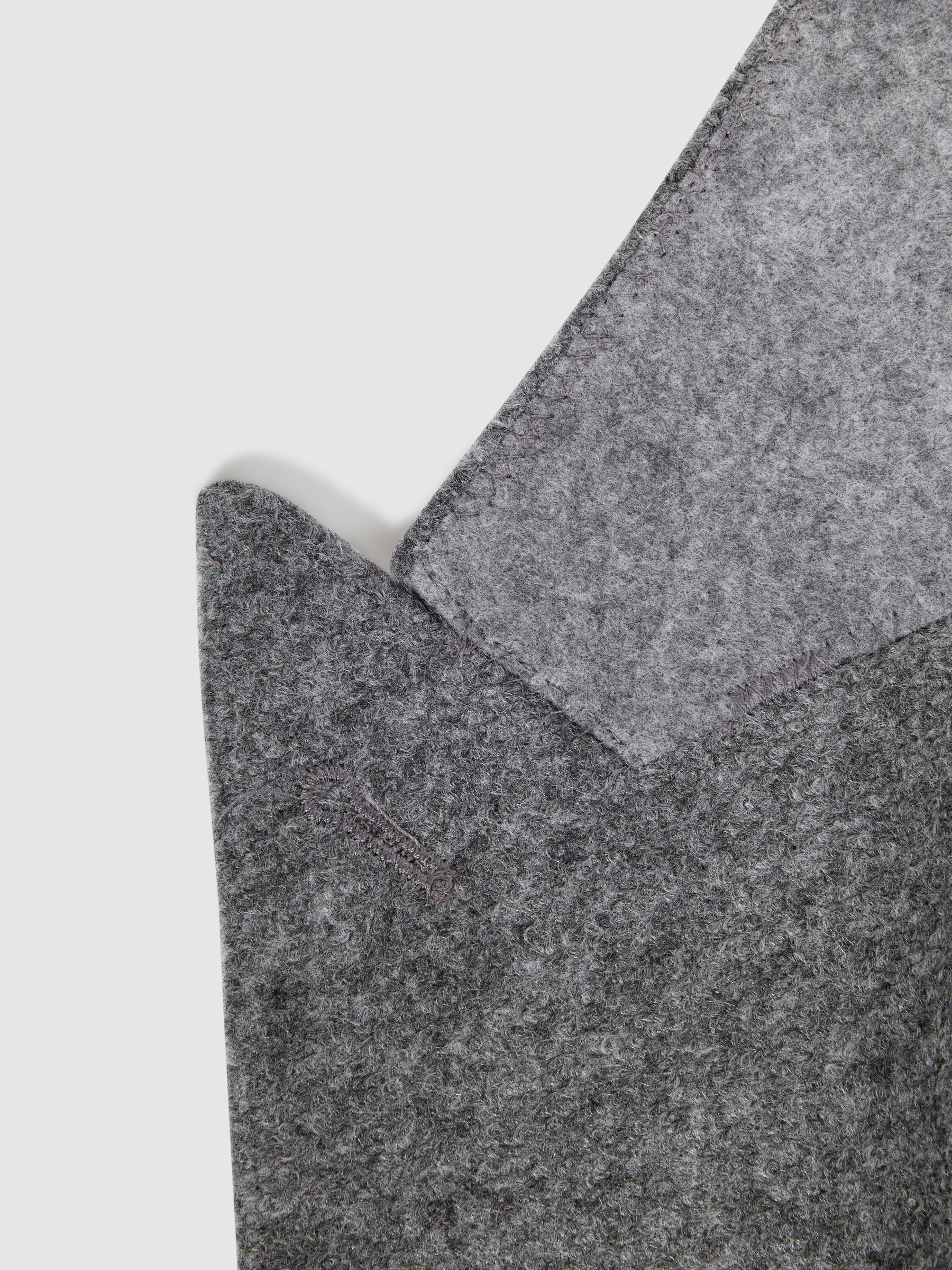 Slim Fit Double Breasted Wool Blend Blazer in Grey - Image 7 of 8