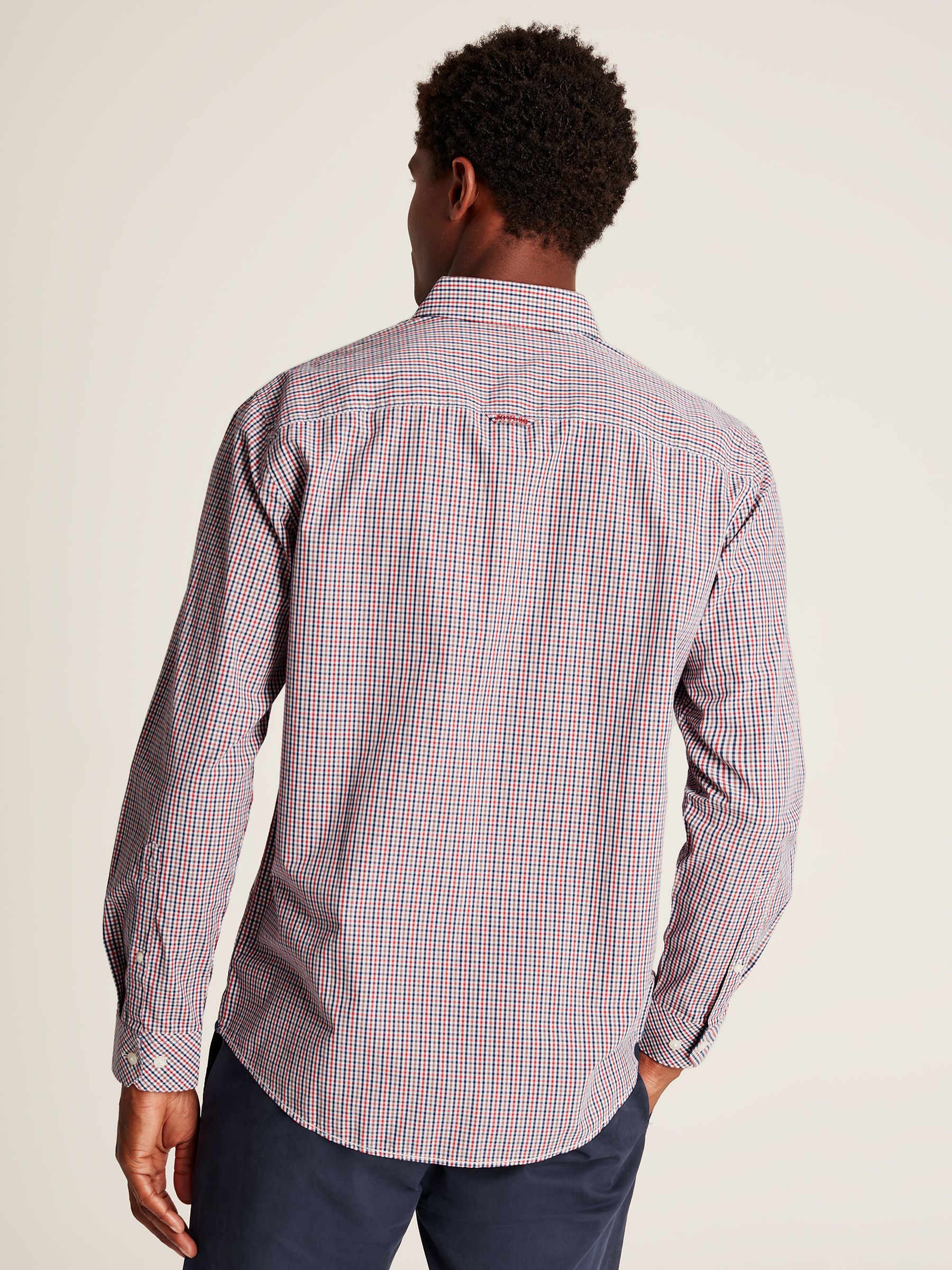 Abbott Navy/Red Gingham Classic Fit Poplin Shirt - Image 2 of 6