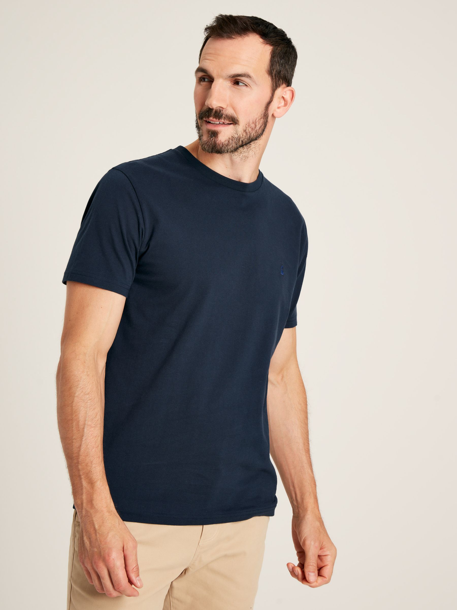 Denton Navy Blue Plain Jersey T-Shirt - Image 1 of 5