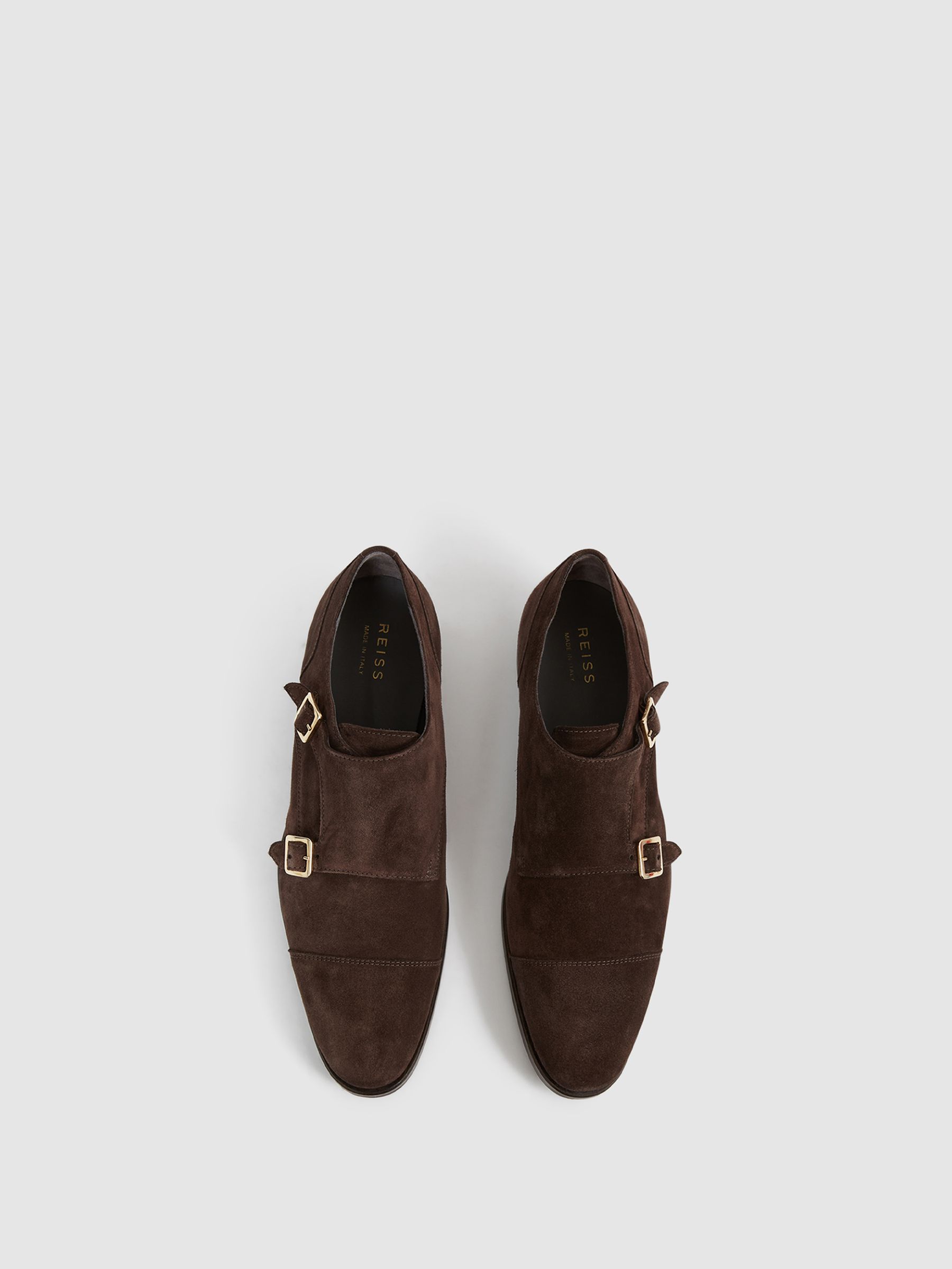Leather Monk Strap Shoes in Chocolate - Image 5 of 7