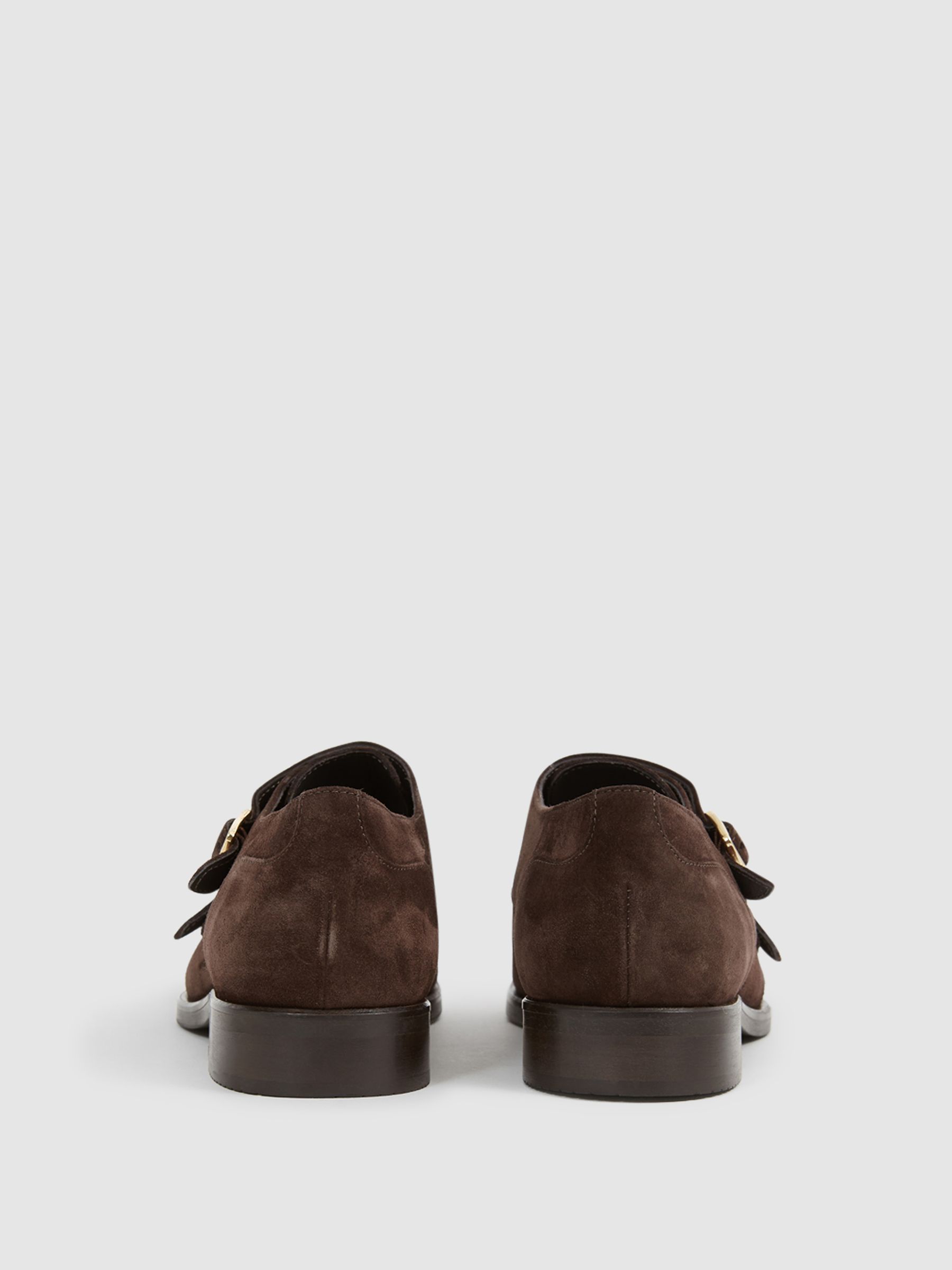 Leather Monk Strap Shoes in Chocolate - Image 7 of 7