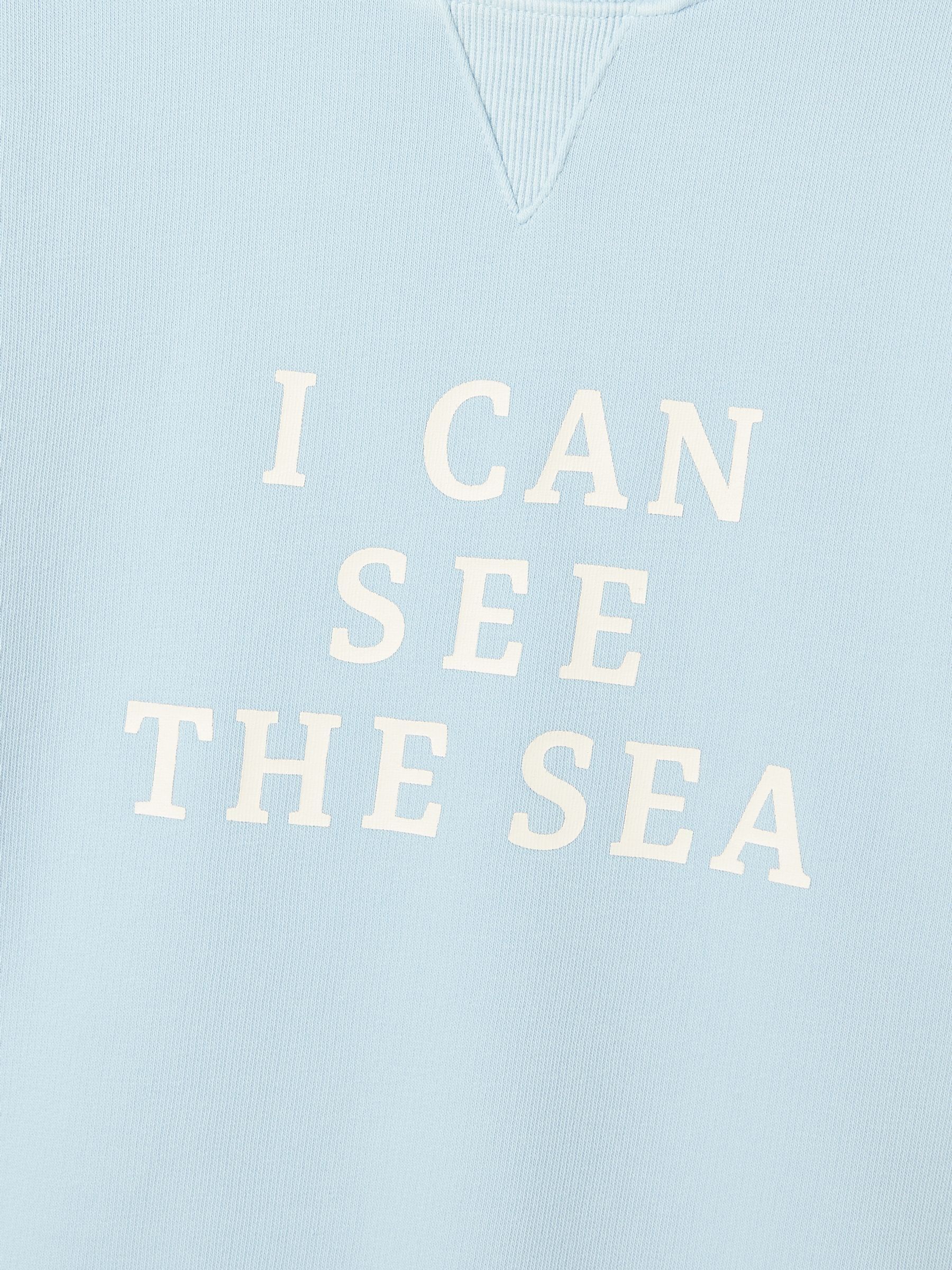 Kids' Sundaze Blue Crew Neck Slogan Sweatshirt - Image 5 of 7