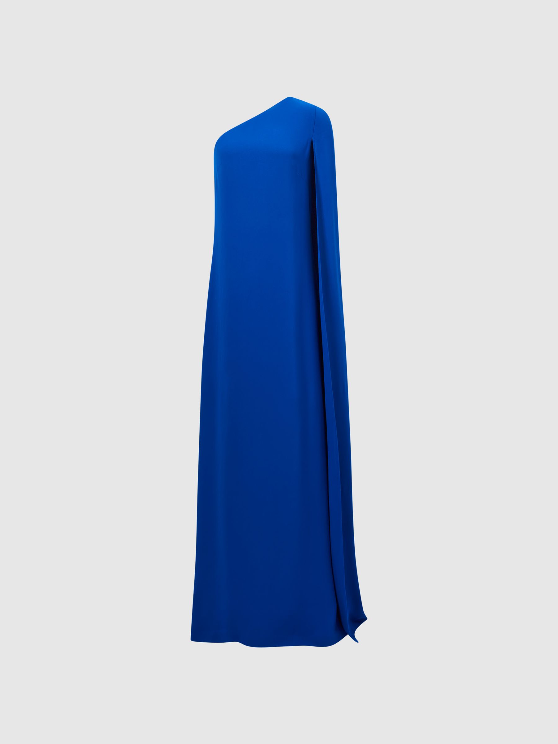 Cape One Shoulder Maxi Dress in Cobalt Blue - Image 2 of 5 Cape One Shoulder Maxi Dress in Cobalt Blue - Image 2 of 5