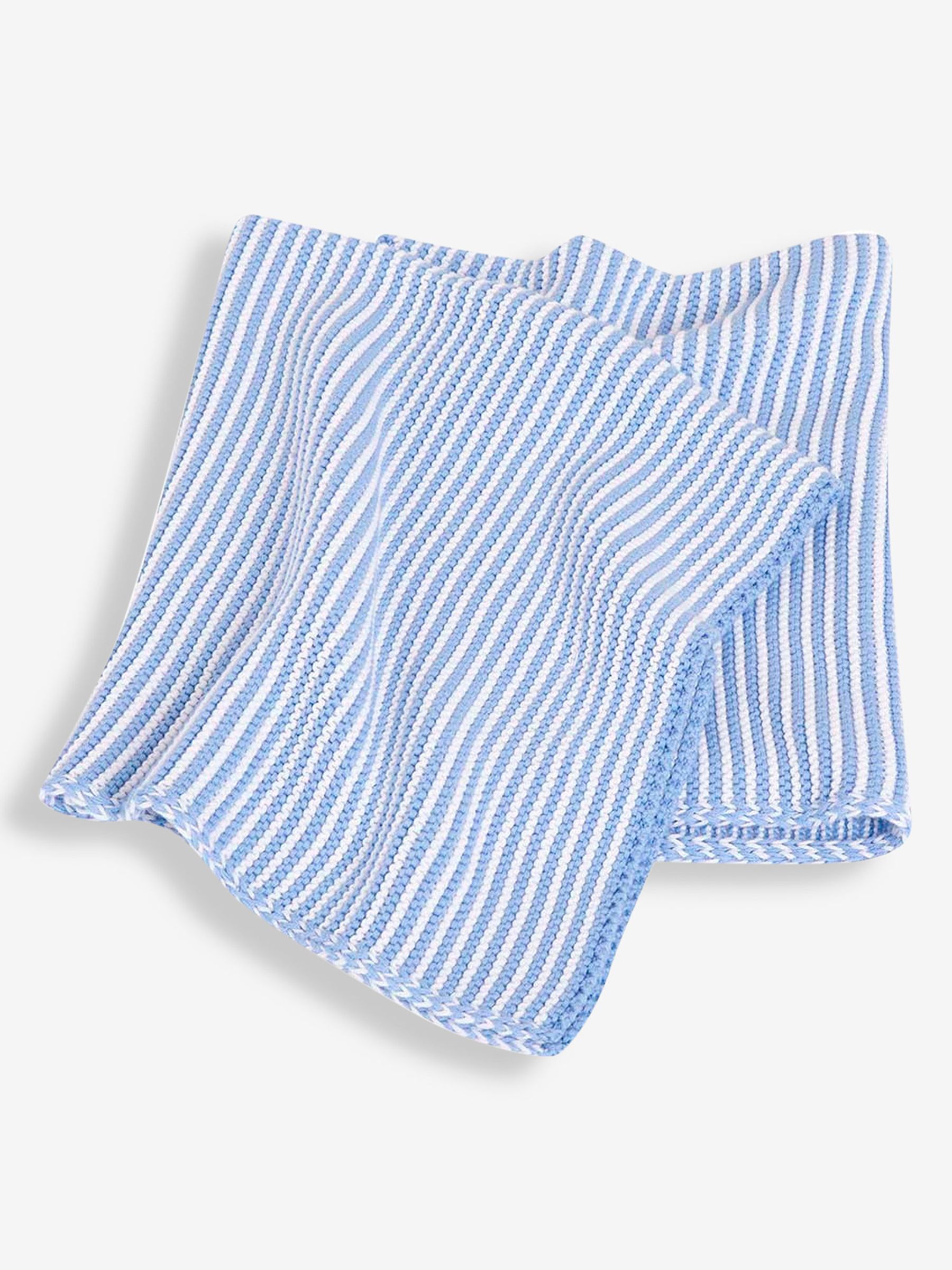 Knitted Stripe Blanket in Blue - Image 1 of 1
