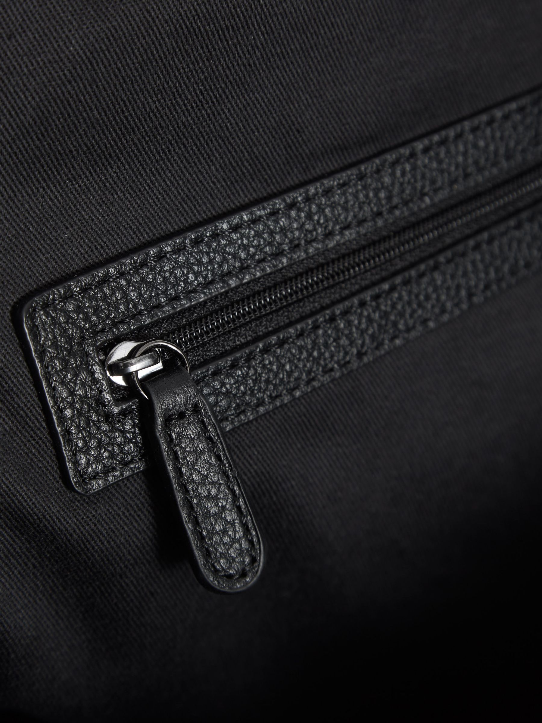 Leather Travel Bag in Black - Image 6 of 7
