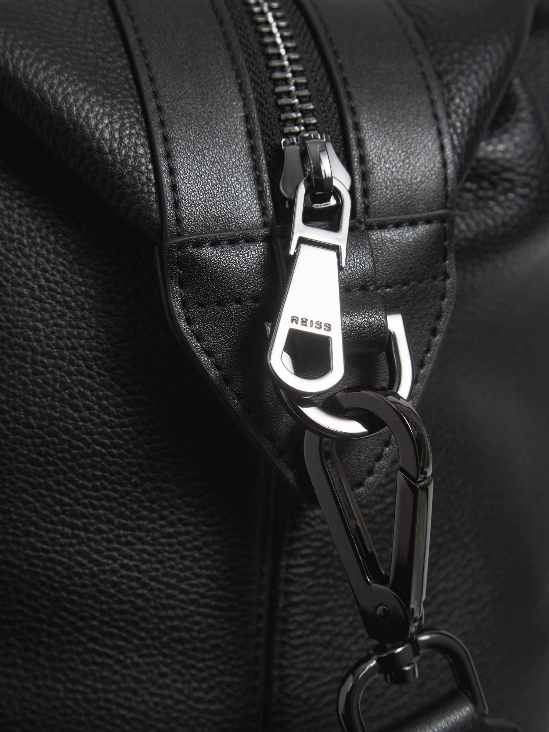 Leather Travel Bag in Black - Image 7 of 7
