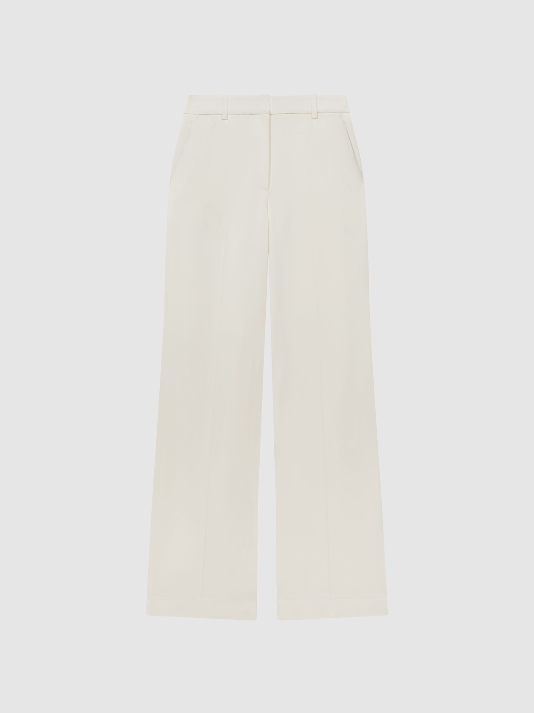 Italian Wide Leg Trousers in Cream - Image 2 of 5