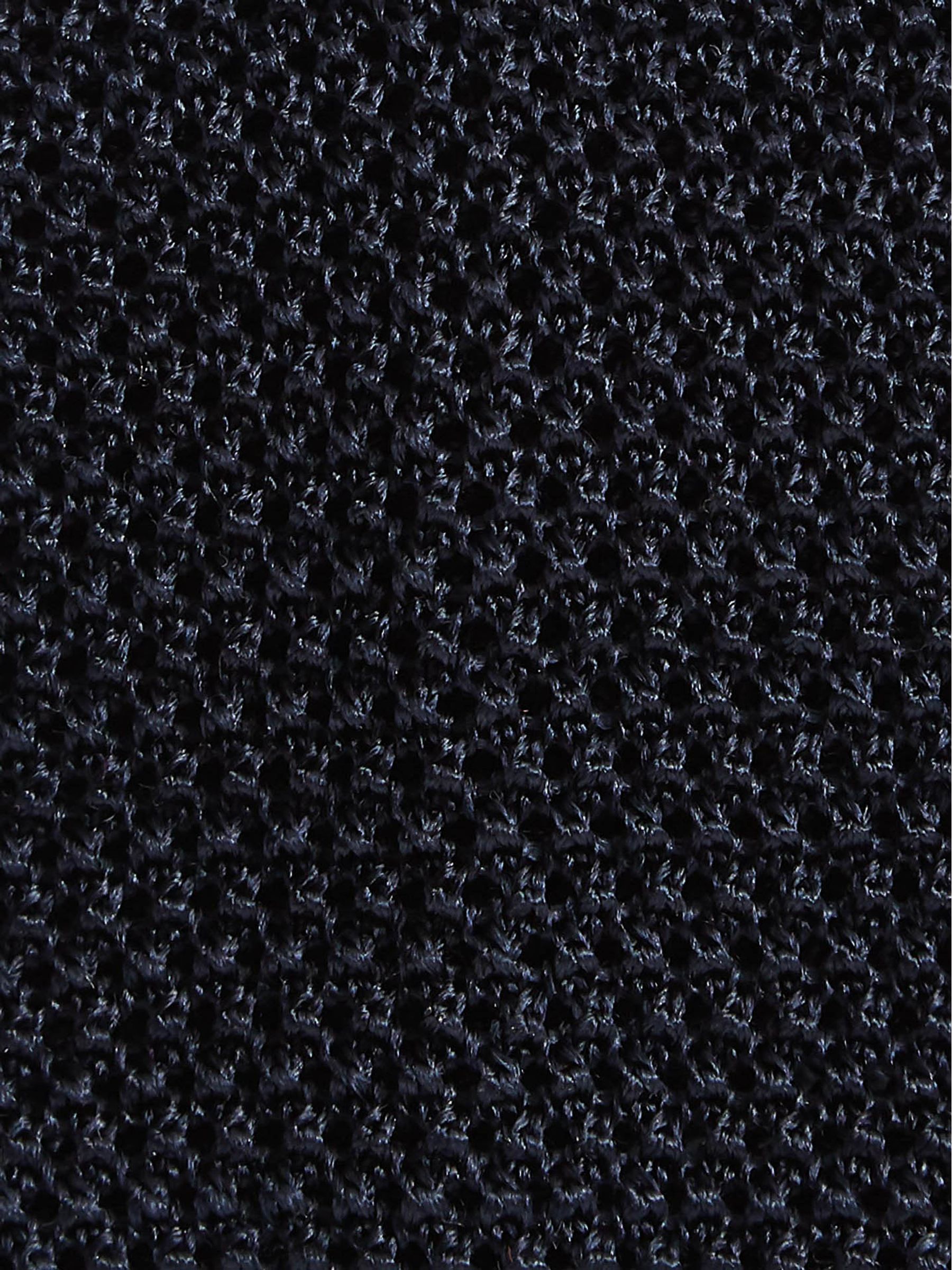 Knitted Silk Tie in Navy - Image 4 of 4