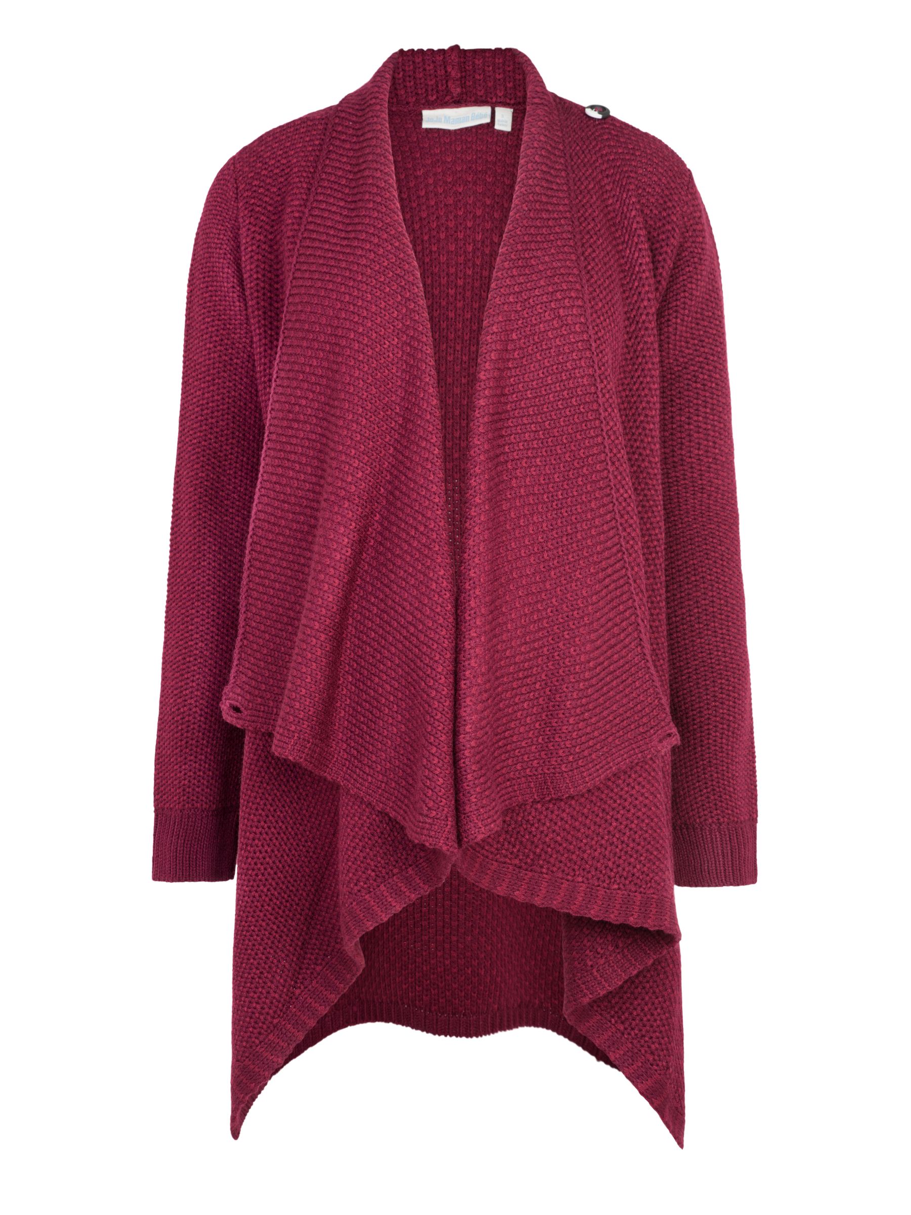 Wine Red Drape Maternity & Nursing Cardigan - Image 5 of 5