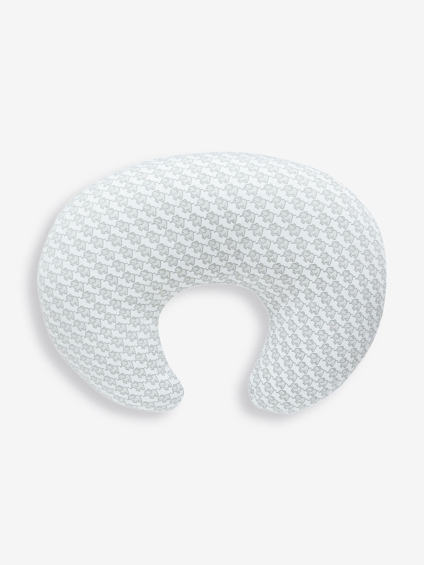 Little Elephants Printed Feeding Cushion in Grey - Image 1 of 4