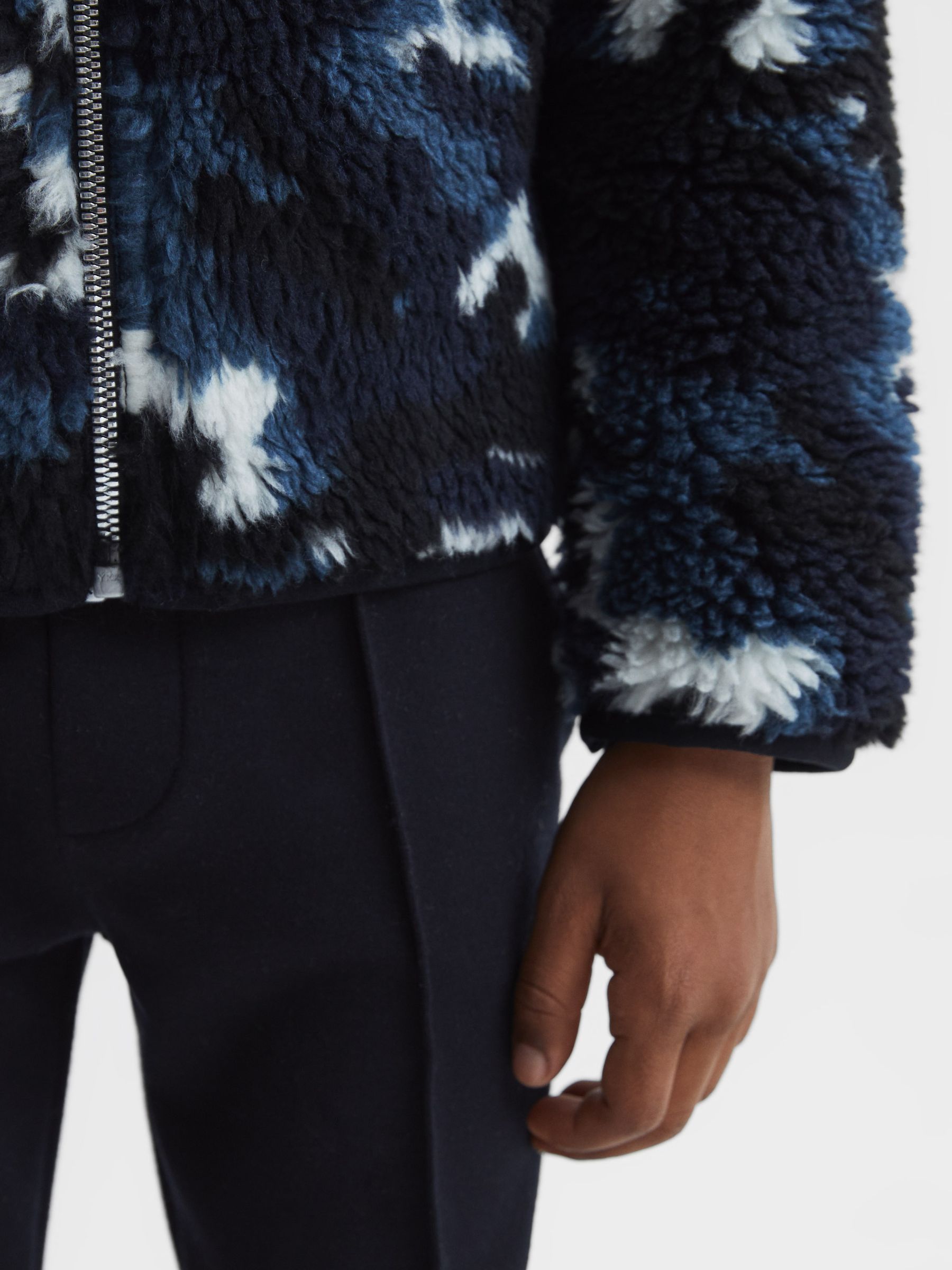 Junior Zip-Front Camouflage Jumper in Blue Camo - Image 6 of 7