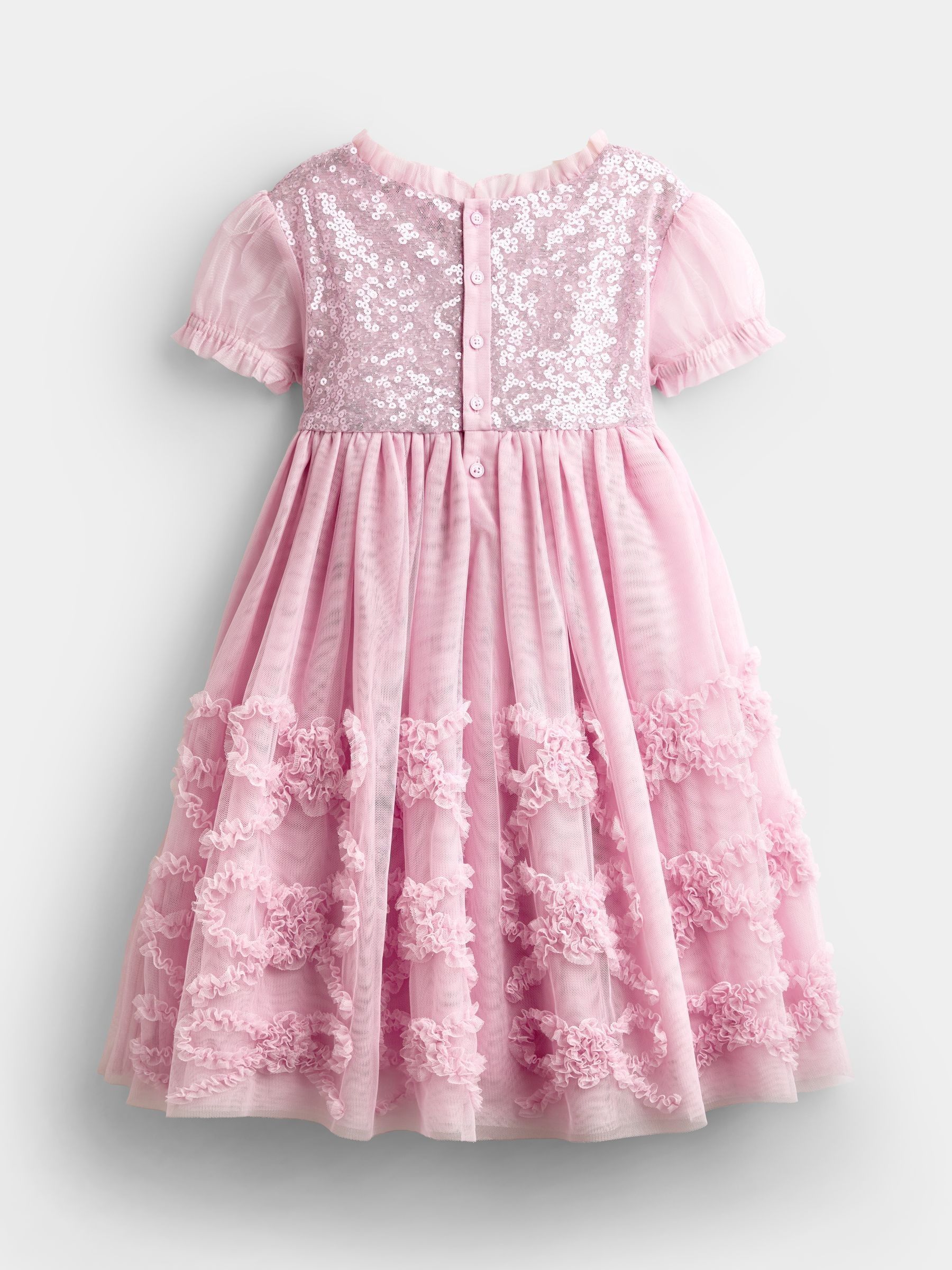 Soft Pink Sequin & Tulle Bow Party Dress - Image 2 of 5