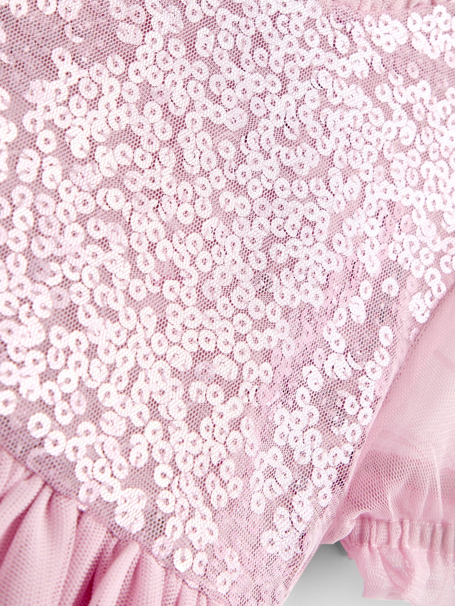 Soft Pink Sequin & Tulle Bow Party Dress - Image 5 of 5