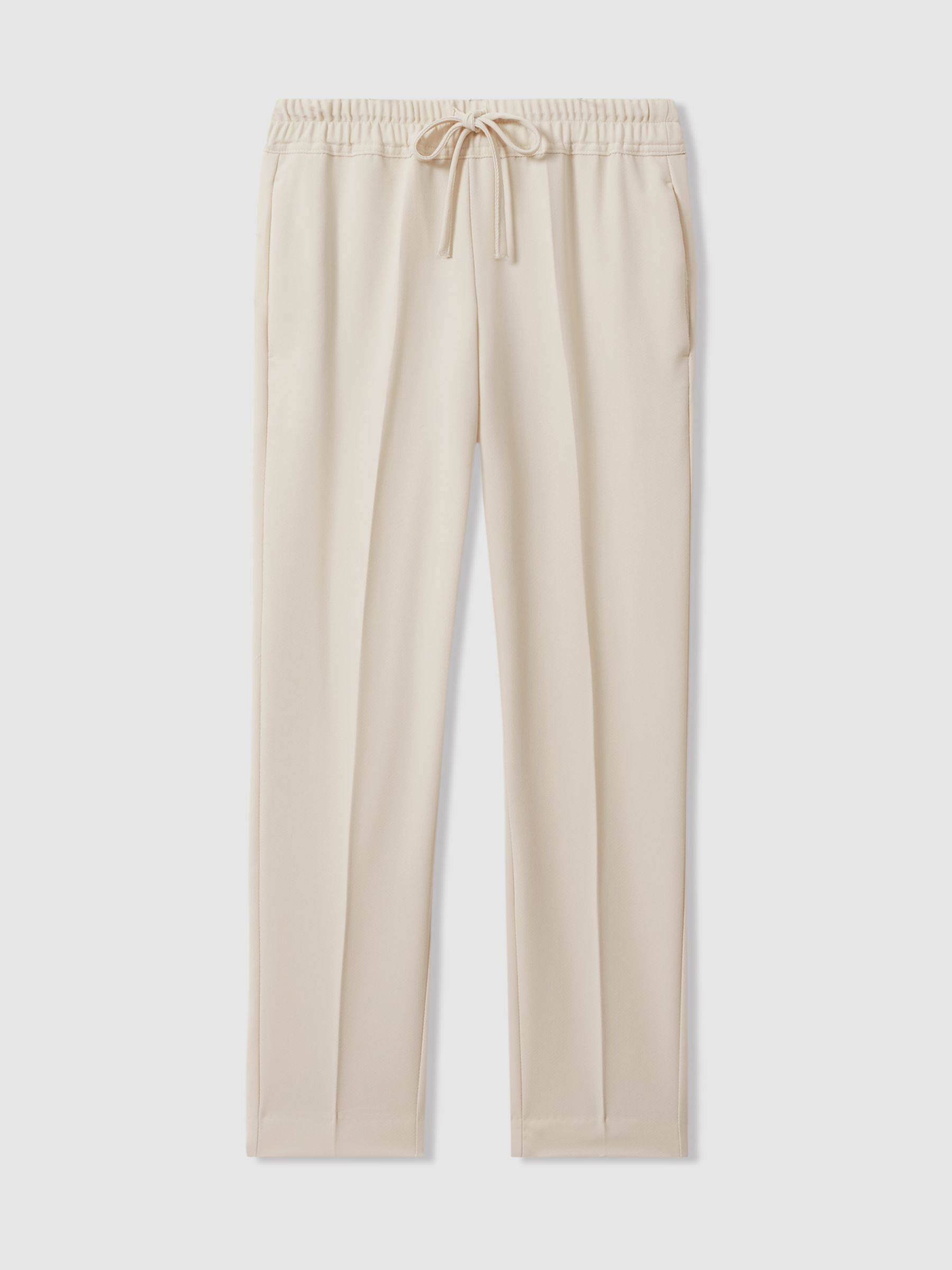 Tapered Pull On Trousers in Cream - Image 2 of 6