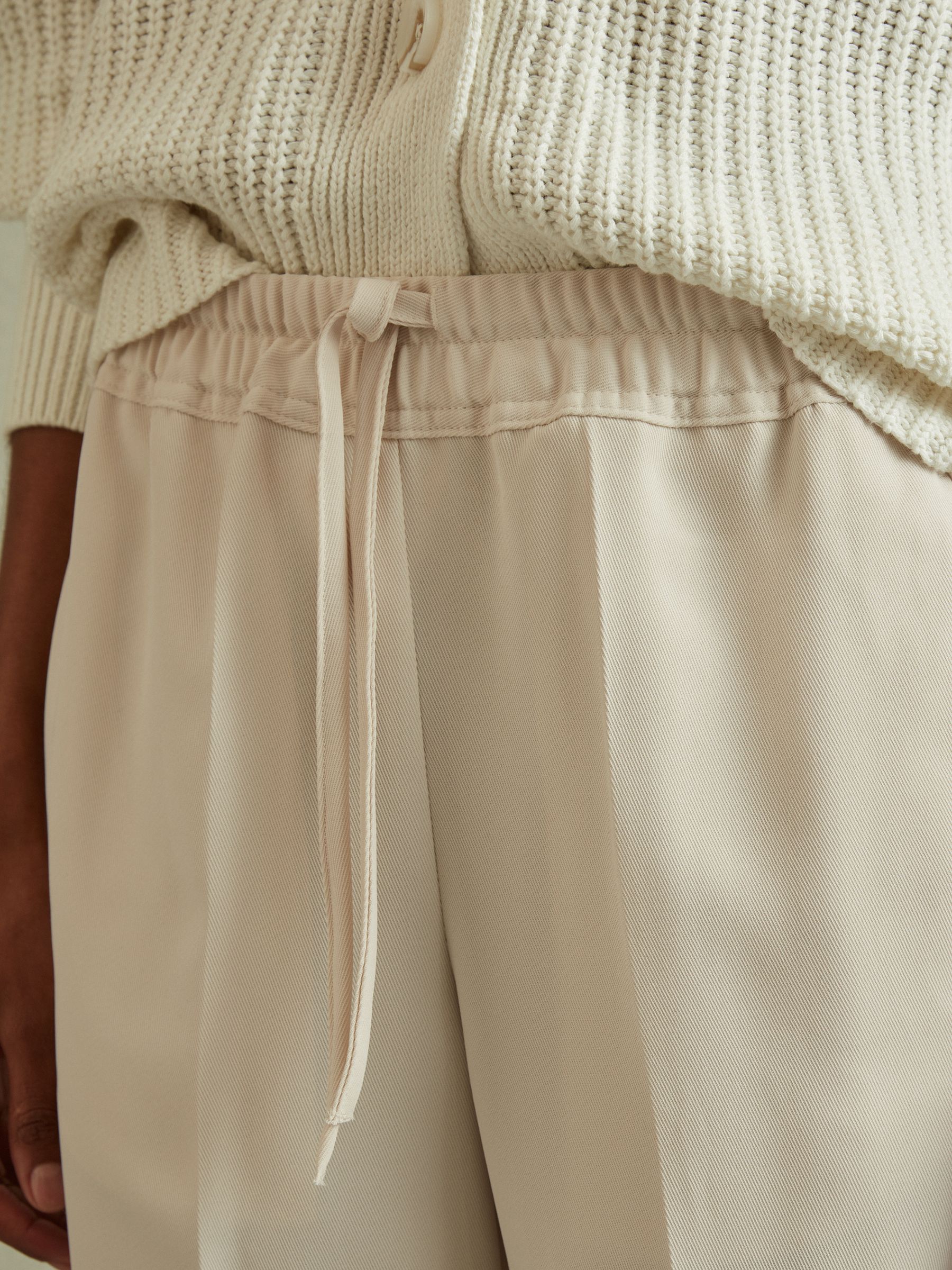 Tapered Pull On Trousers in Cream - Image 4 of 6