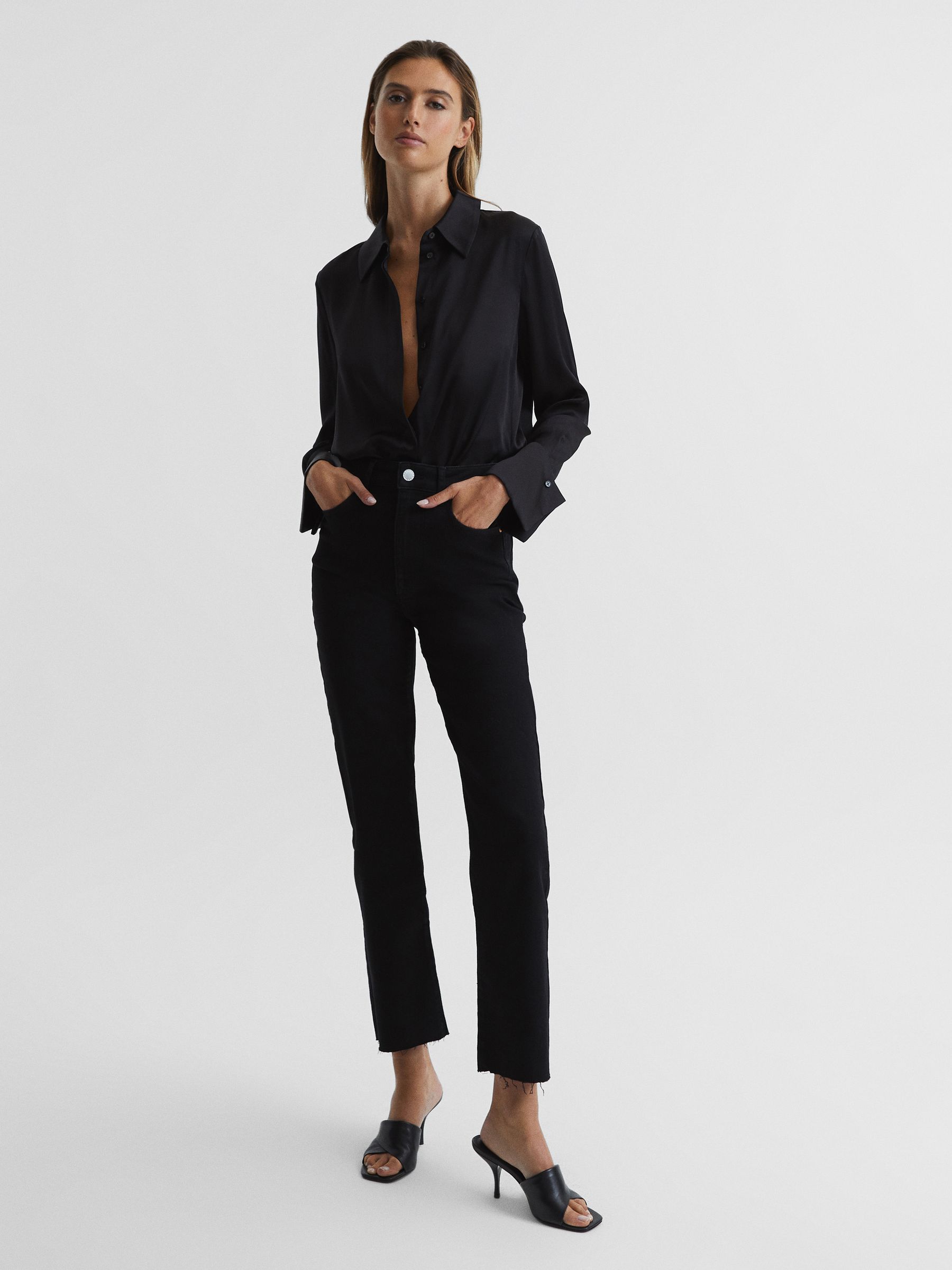 Folded Mules in Black - Image 3 of 7