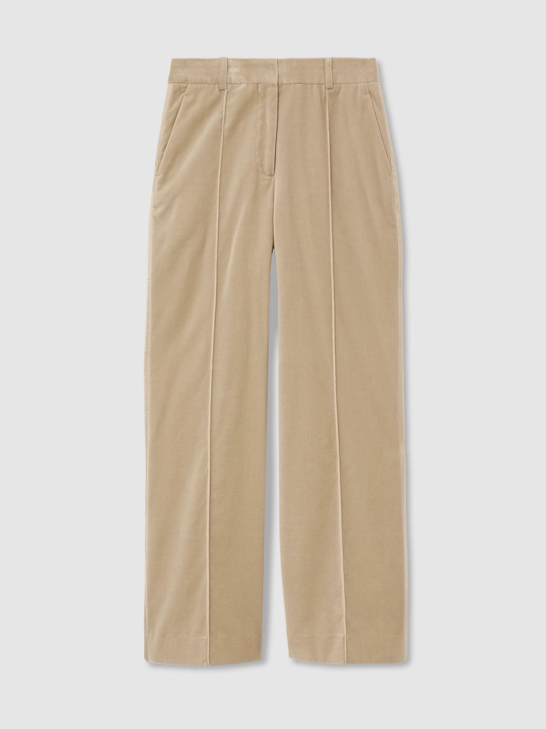 Velvet Flared Pintuck Suit Trousers in Blonde Neutral - Image 2 of 8 Velvet Flared Pintuck Suit Trousers in Blonde Neutral - Image 2 of 8