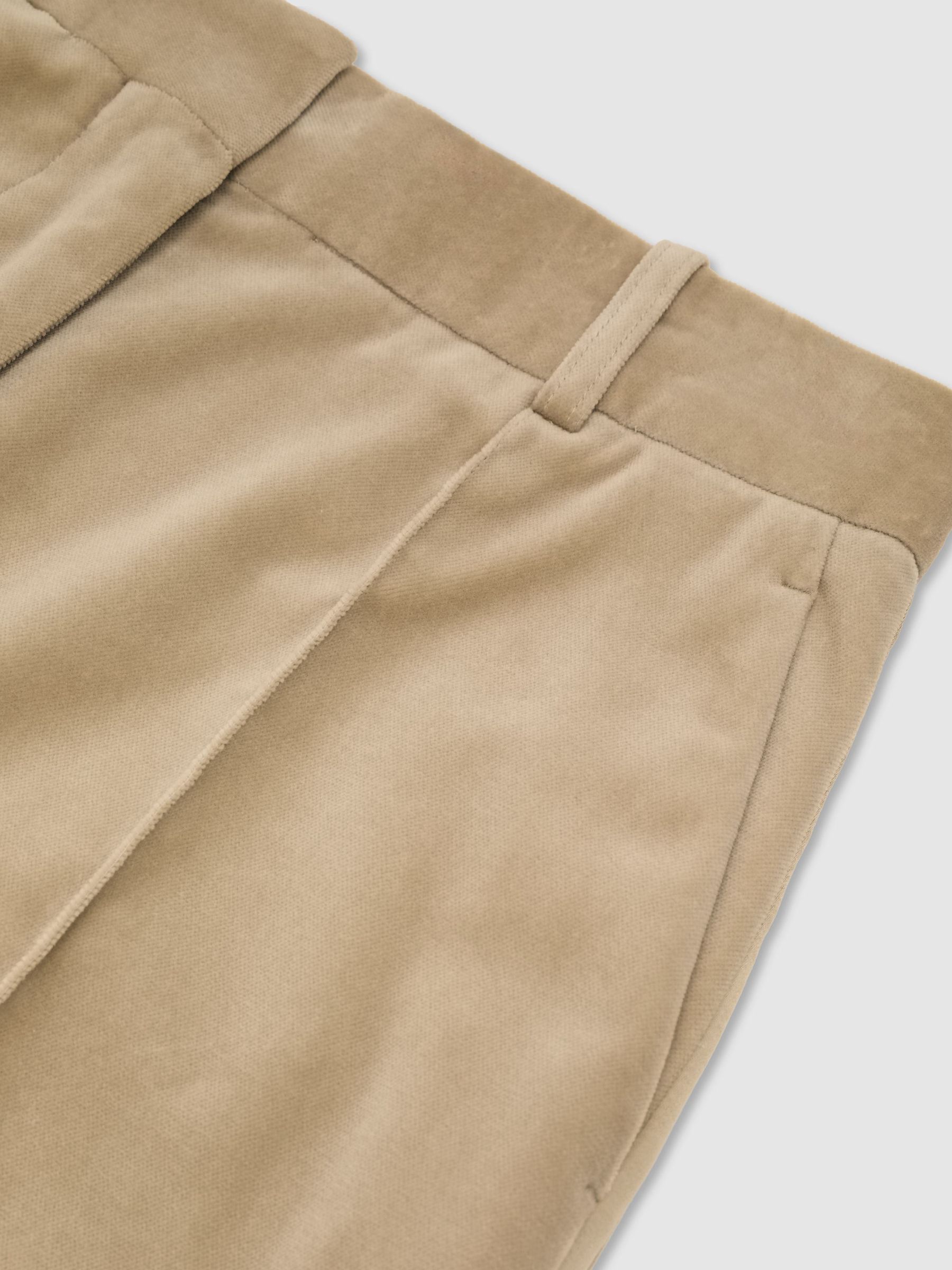 Velvet Flared Pintuck Suit Trousers in Blonde Neutral - Image 8 of 8