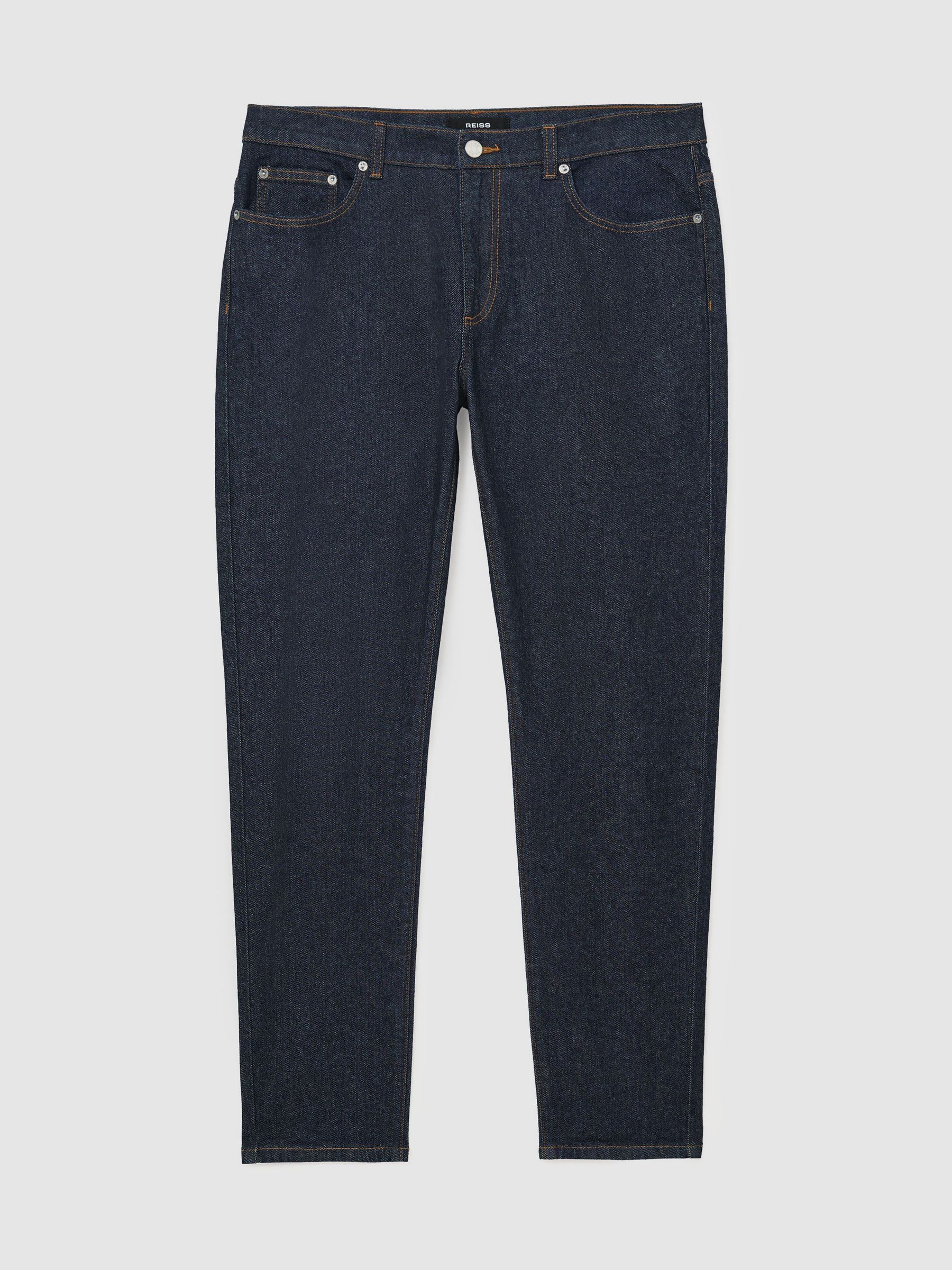 Cotton-Blend Slim-Fit Jeans in Raw Indigo - Image 2 of 6 Cotton-Blend Slim-Fit Jeans in Raw Indigo - Image 2 of 6