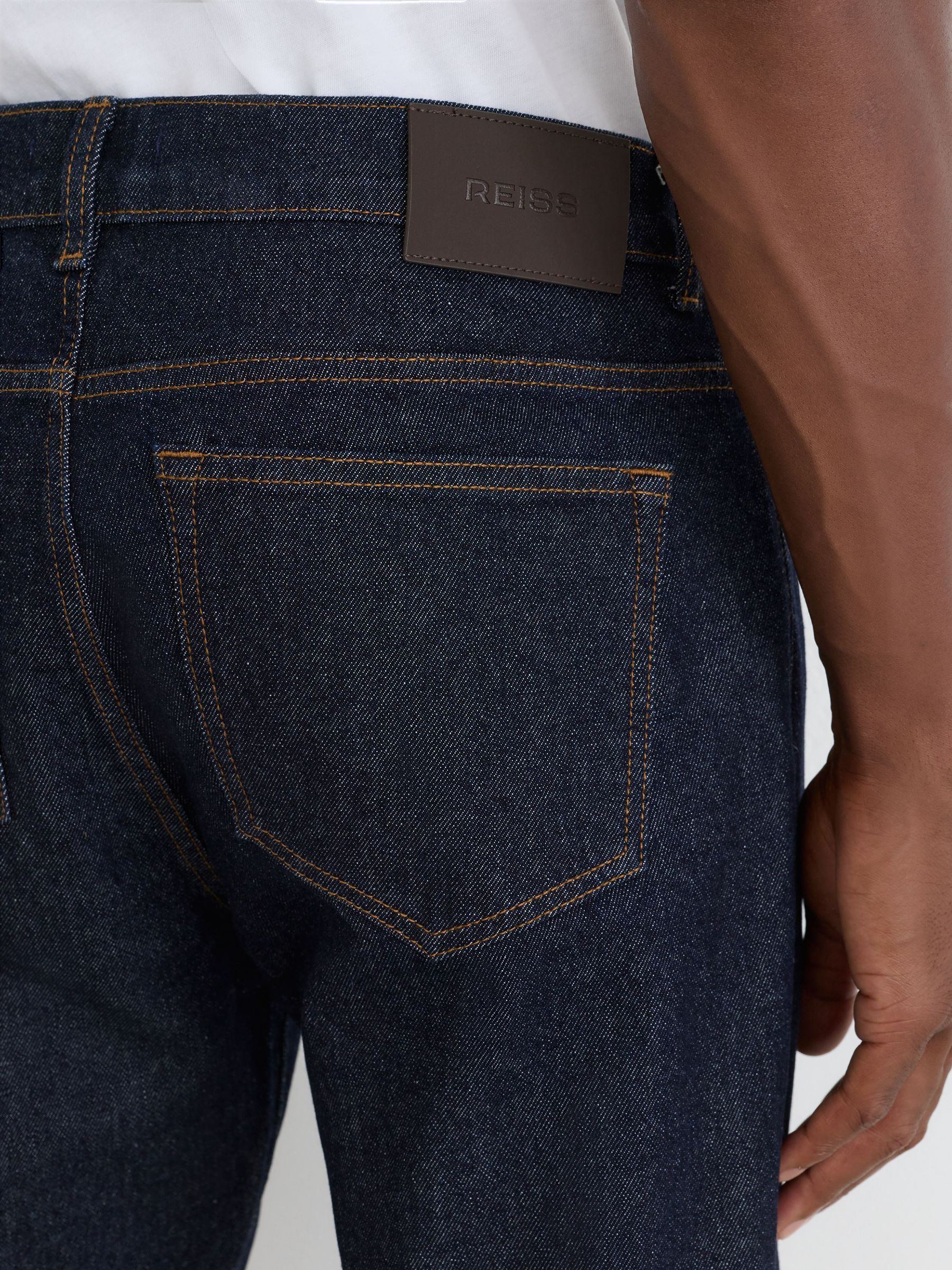 Cotton-Blend Slim-Fit Jeans in Raw Indigo - Image 4 of 6