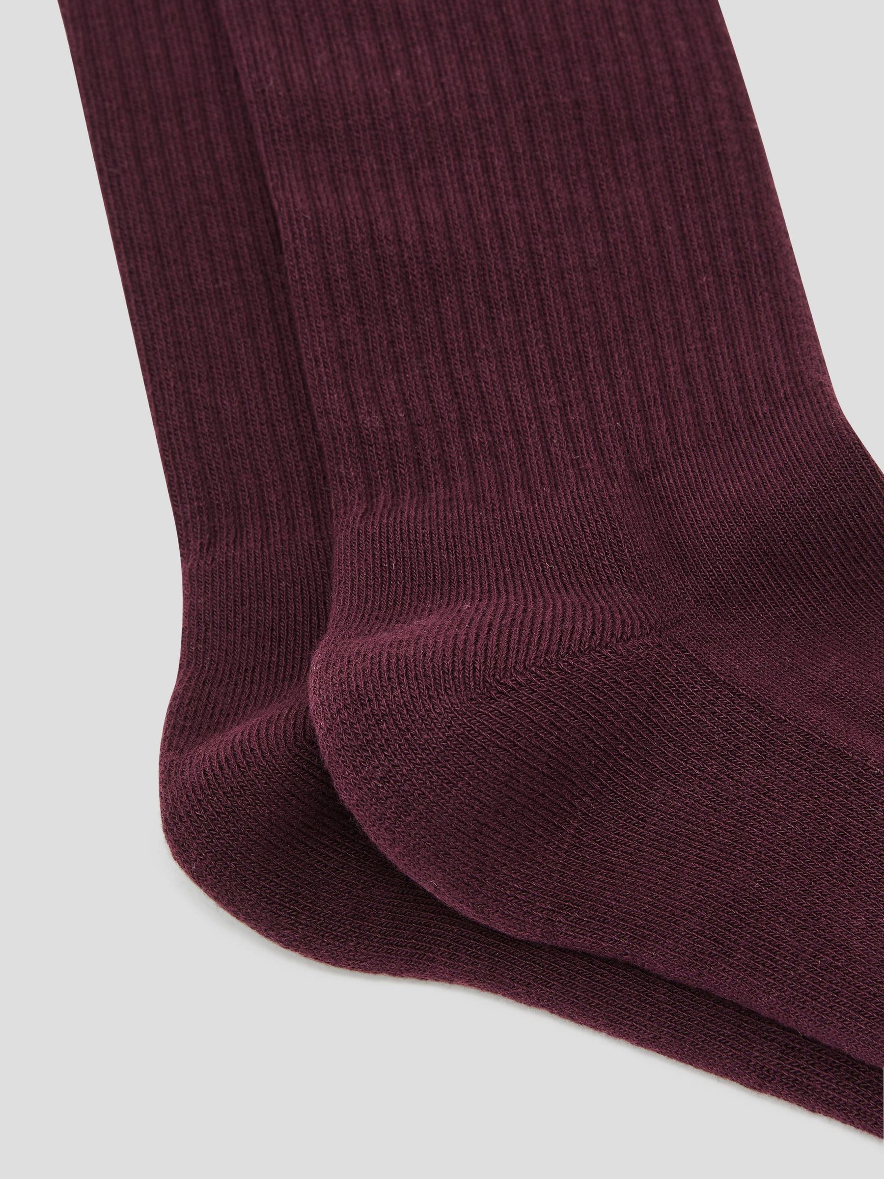 Cotton-Blend Ribbed Socks in Bordeaux - Image 2 of 3