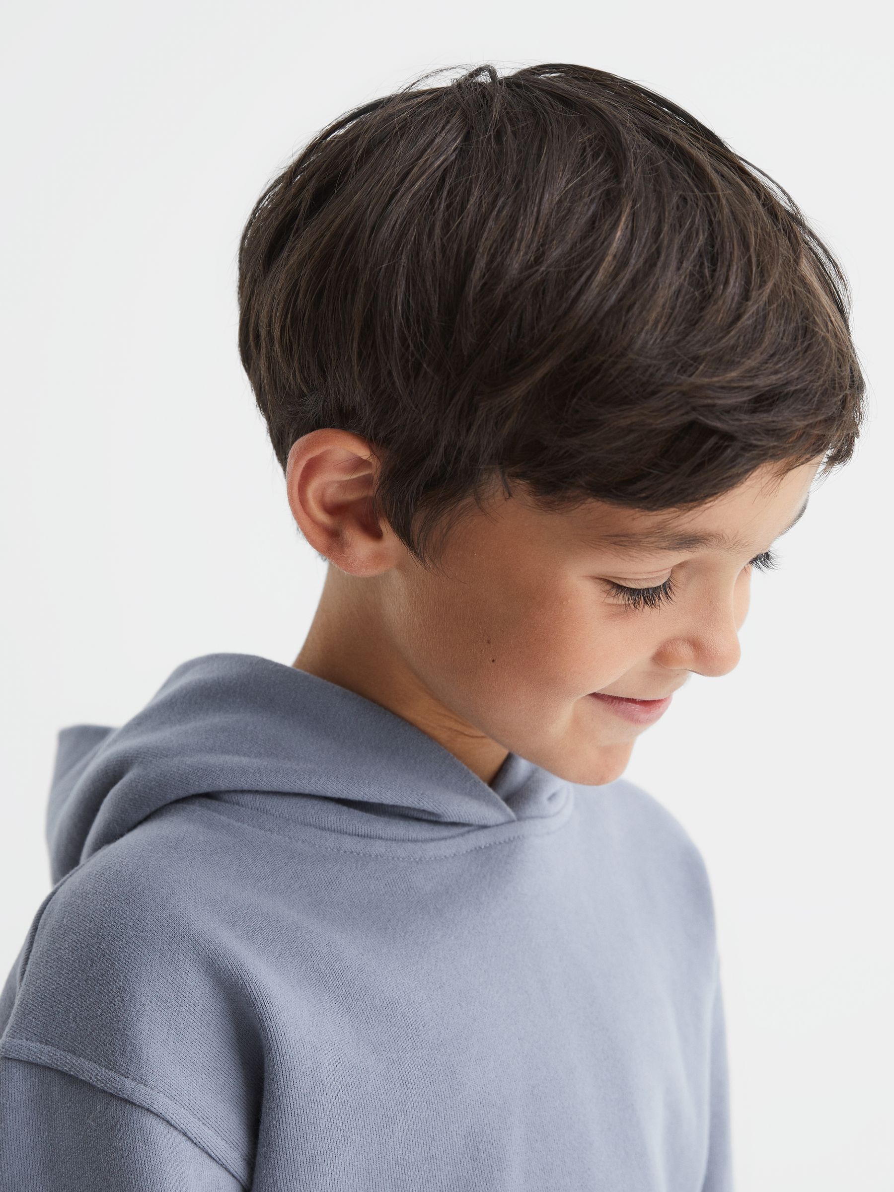 Oversized Cotton Jersey Hoodie in Ashley Blue - Image 3 of 5